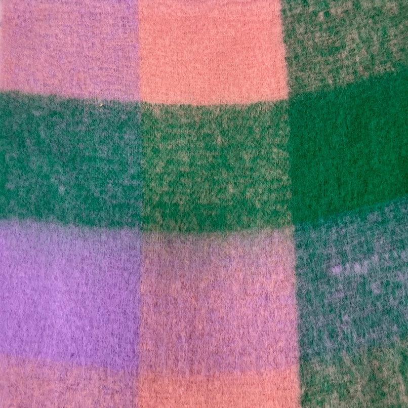 Soft Checked Blanket Winter Scarf with Tassels - Old Skool