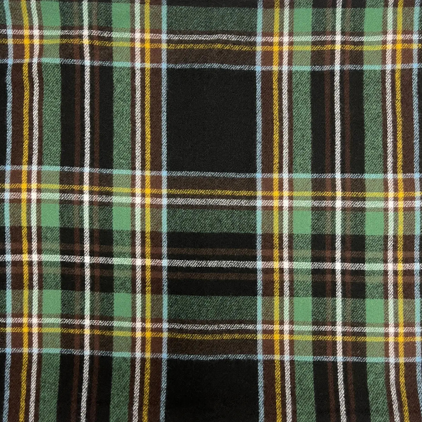 Tartan Woven Winter Scarf with Tassels - Black