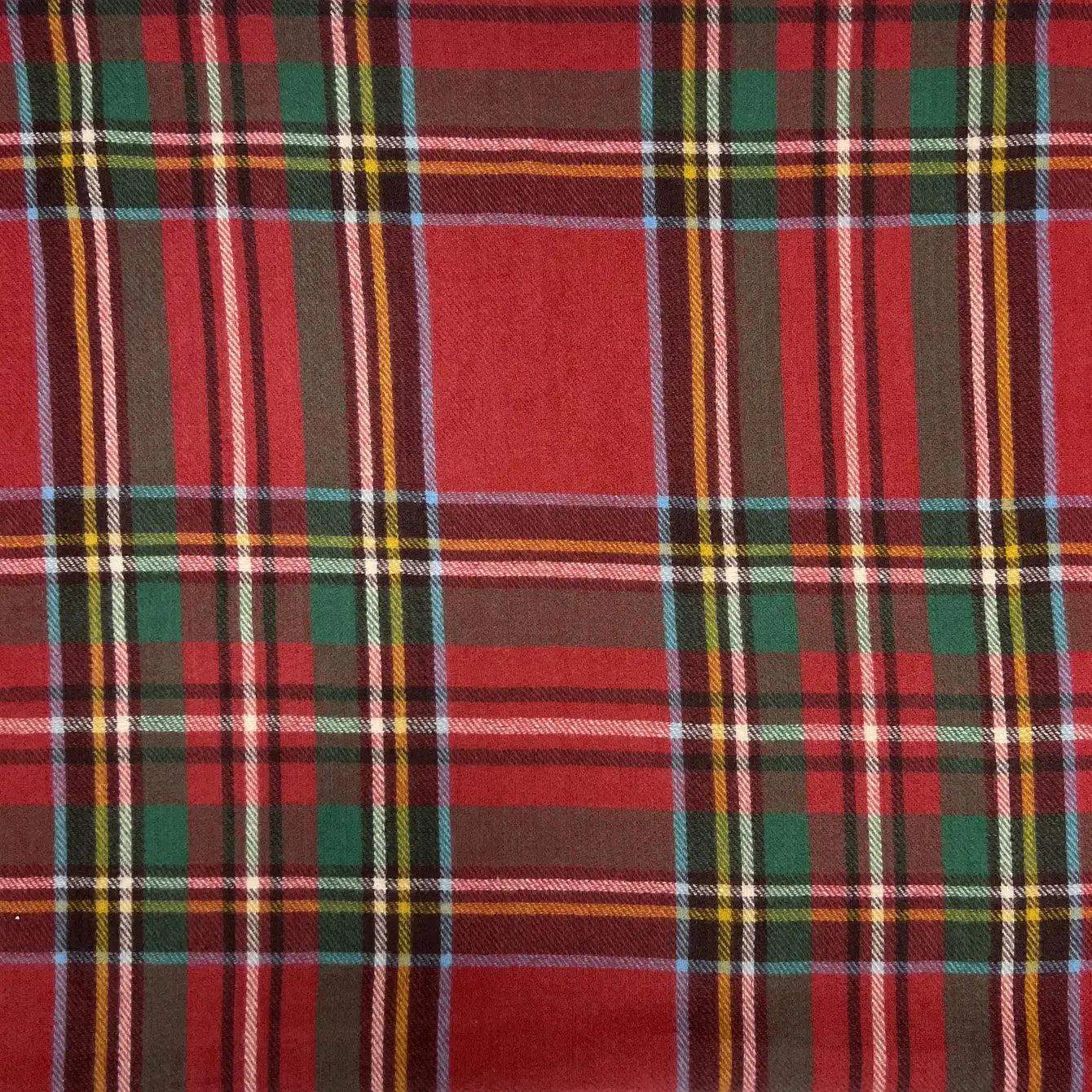Tartan Woven Winter Scarf with Tassels - Red