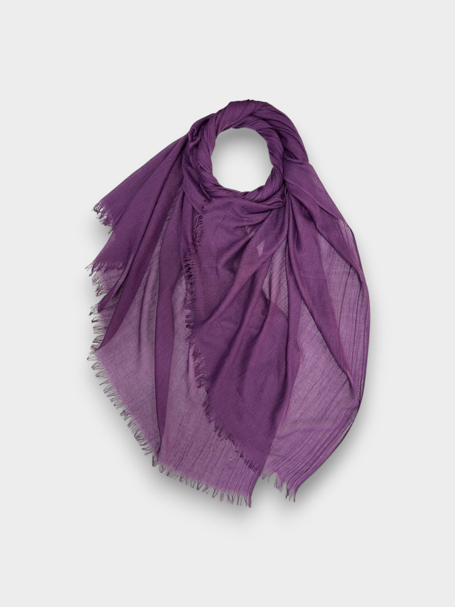 Classic Cotton Blend Plain Scarf - 48 colours - Aubergine