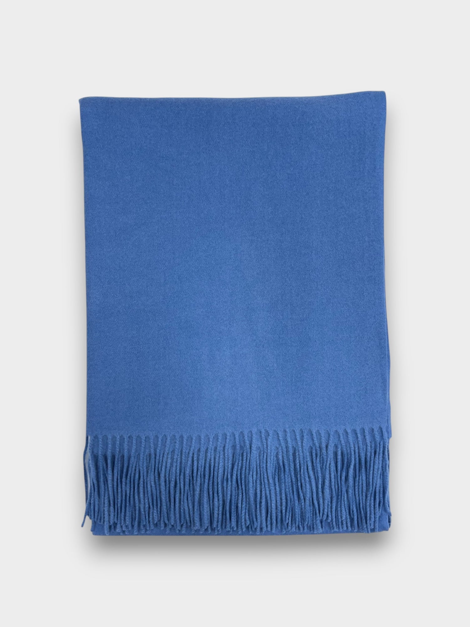 Classic Plain wool Blend with Tassels - 10 + colours available - Blue