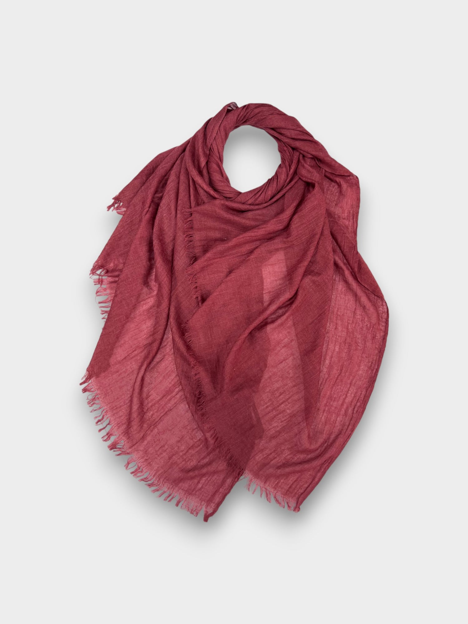 Classic Cotton Blend Plain Scarf - 48 colours - Berry