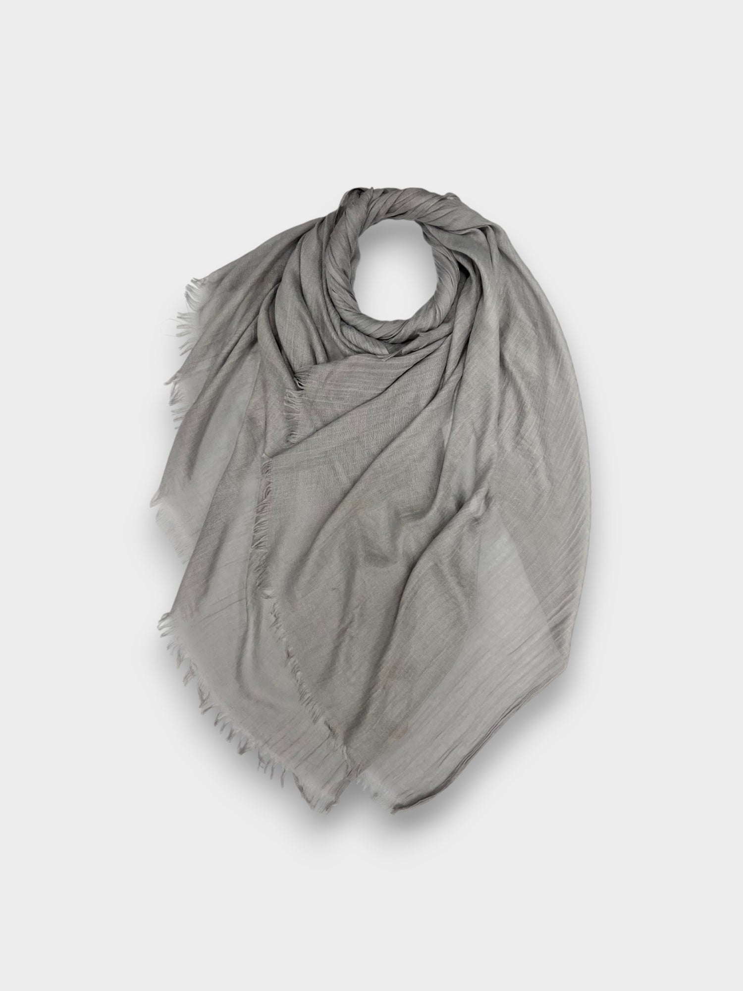 Classic Cotton Blend Plain Scarf - 48 colours - Cloudy Grey