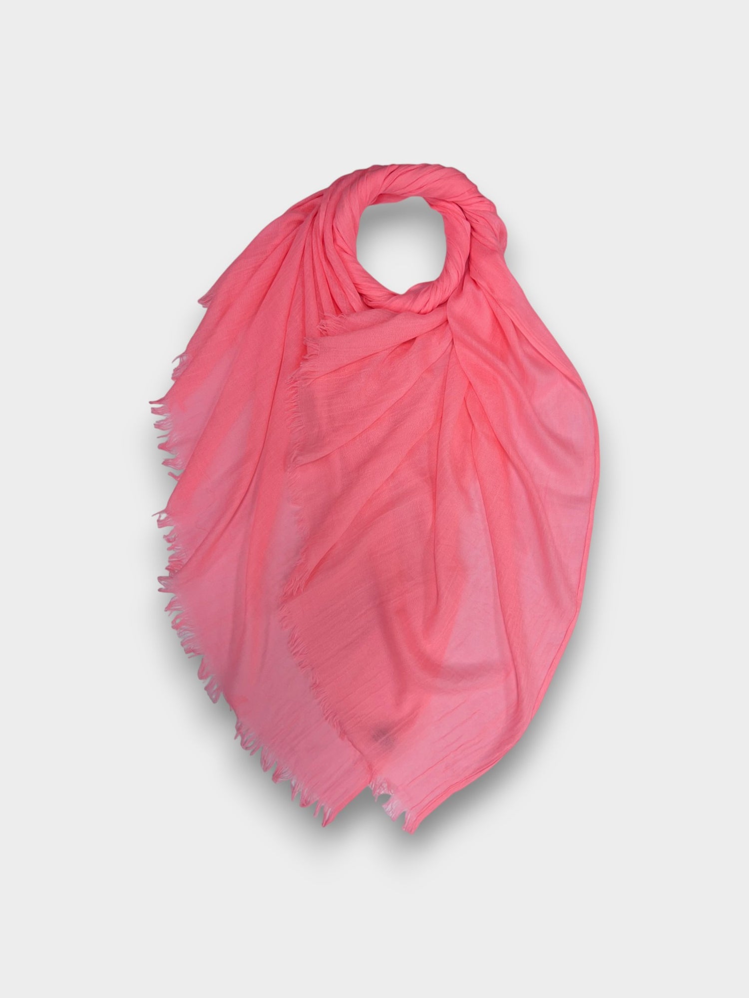Classic Cotton Blend Plain Scarf - 48 colours - Coral