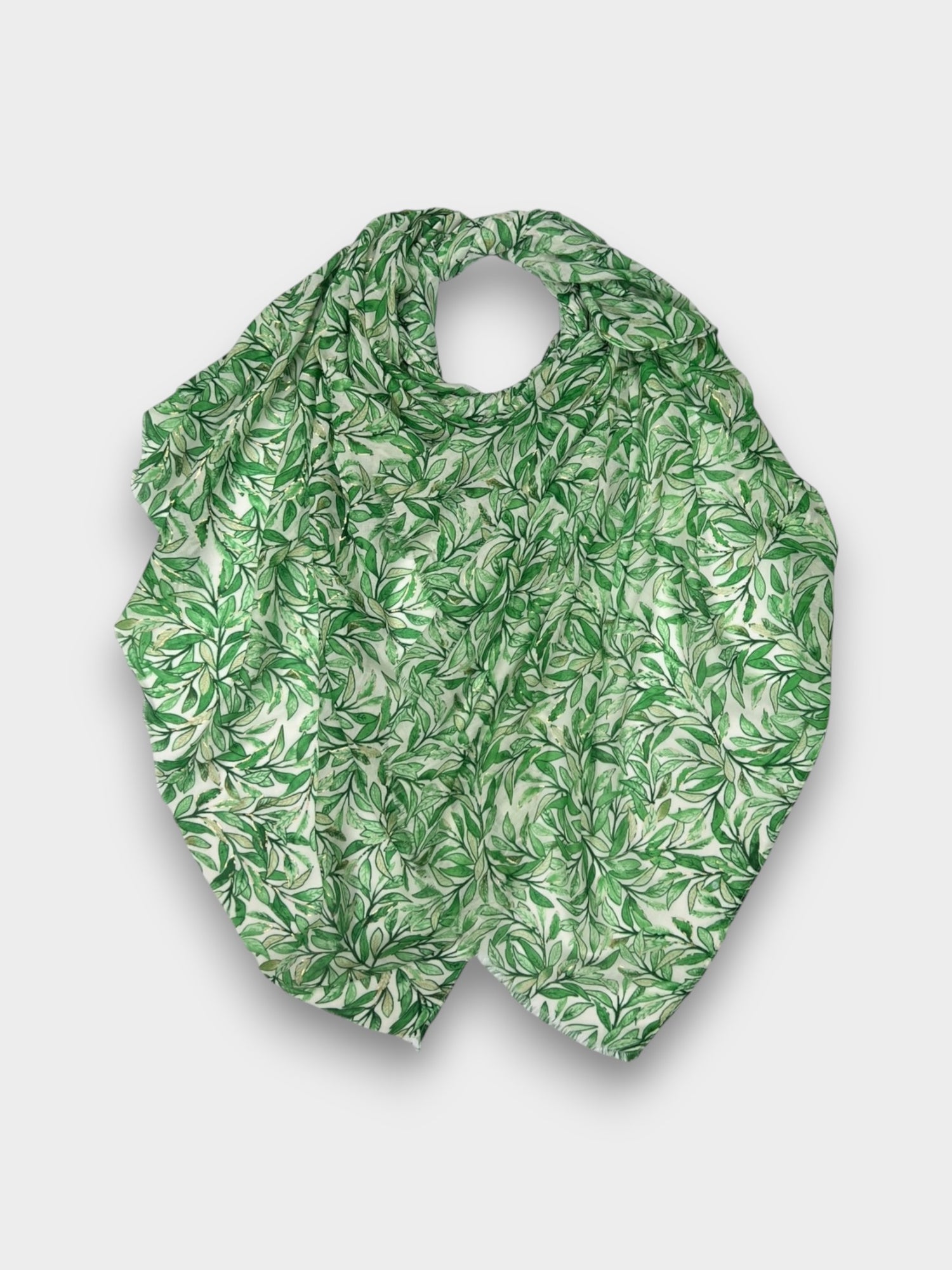 Willow Leaves printed scarf - Green