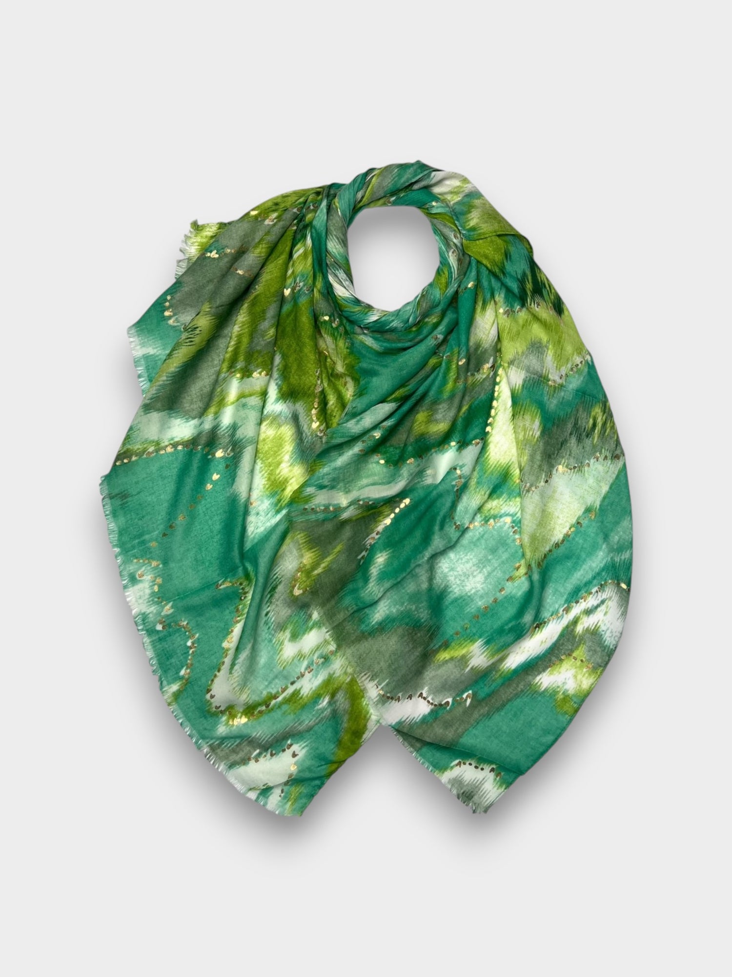 Colourful wave scarf finished with fringes - Default Title