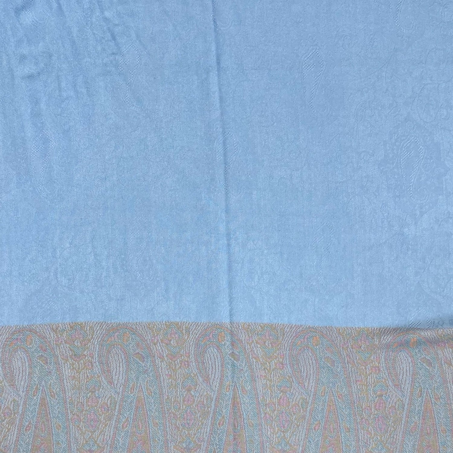 Pashmina - Two Tone Paisley Print - Baby Blue