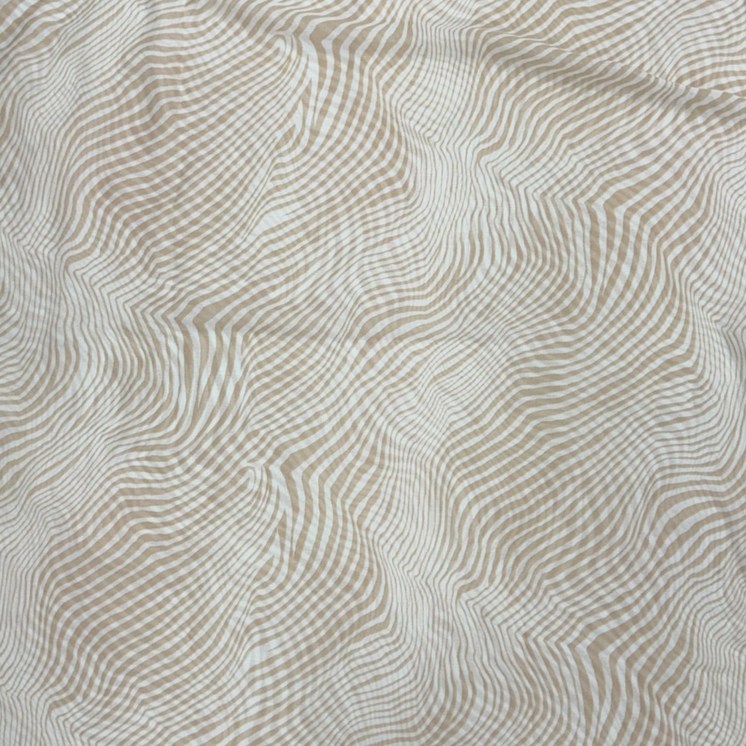 Zebra print stripes scarf with tassels - Beige