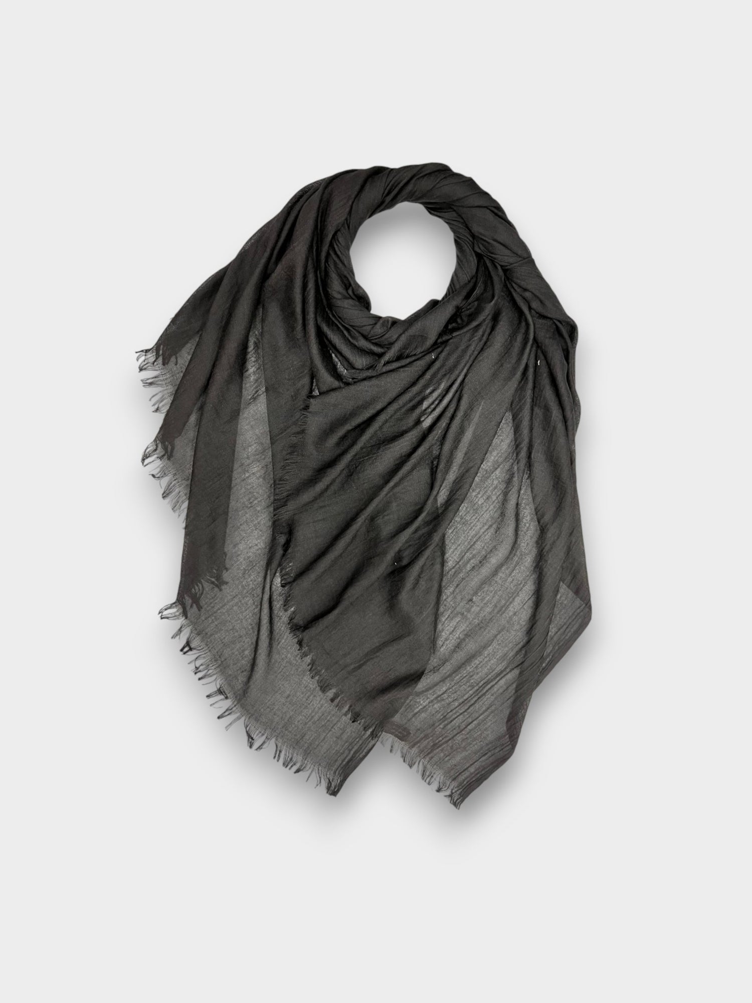 Classic Cotton Blend Plain Scarf - 48 colours - Jet Black
