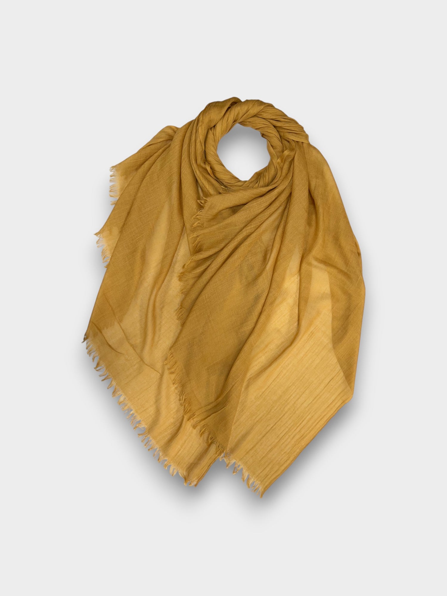 Classic Cotton Blend Plain Scarf - 48 colours - Mustard