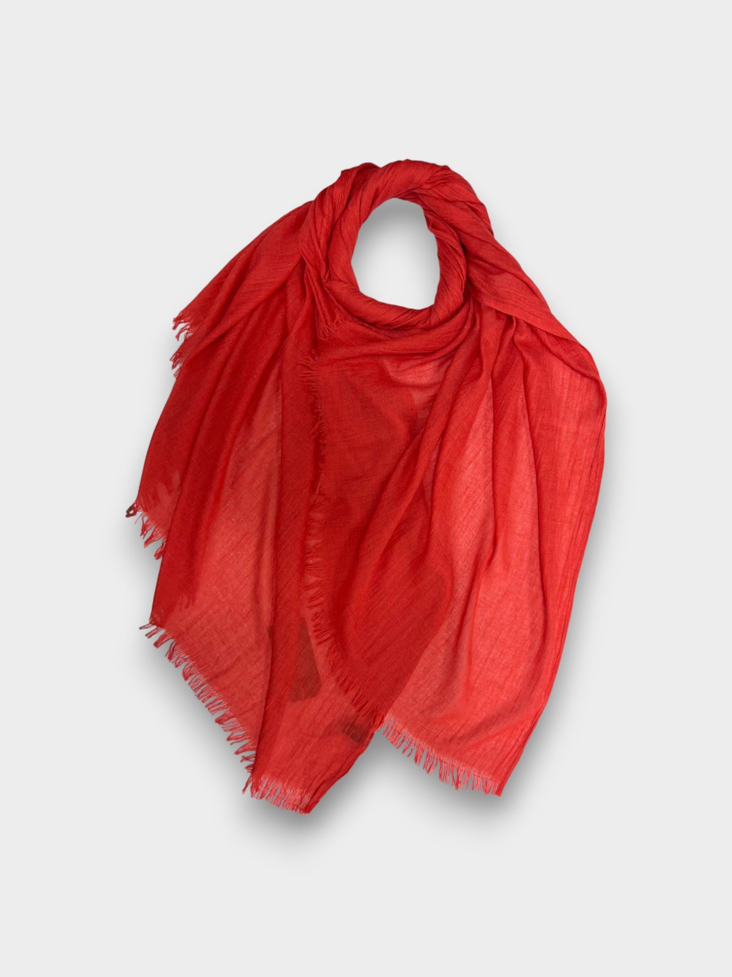 Classic Cotton Blend Plain Scarf - 48 colours - Orange Red