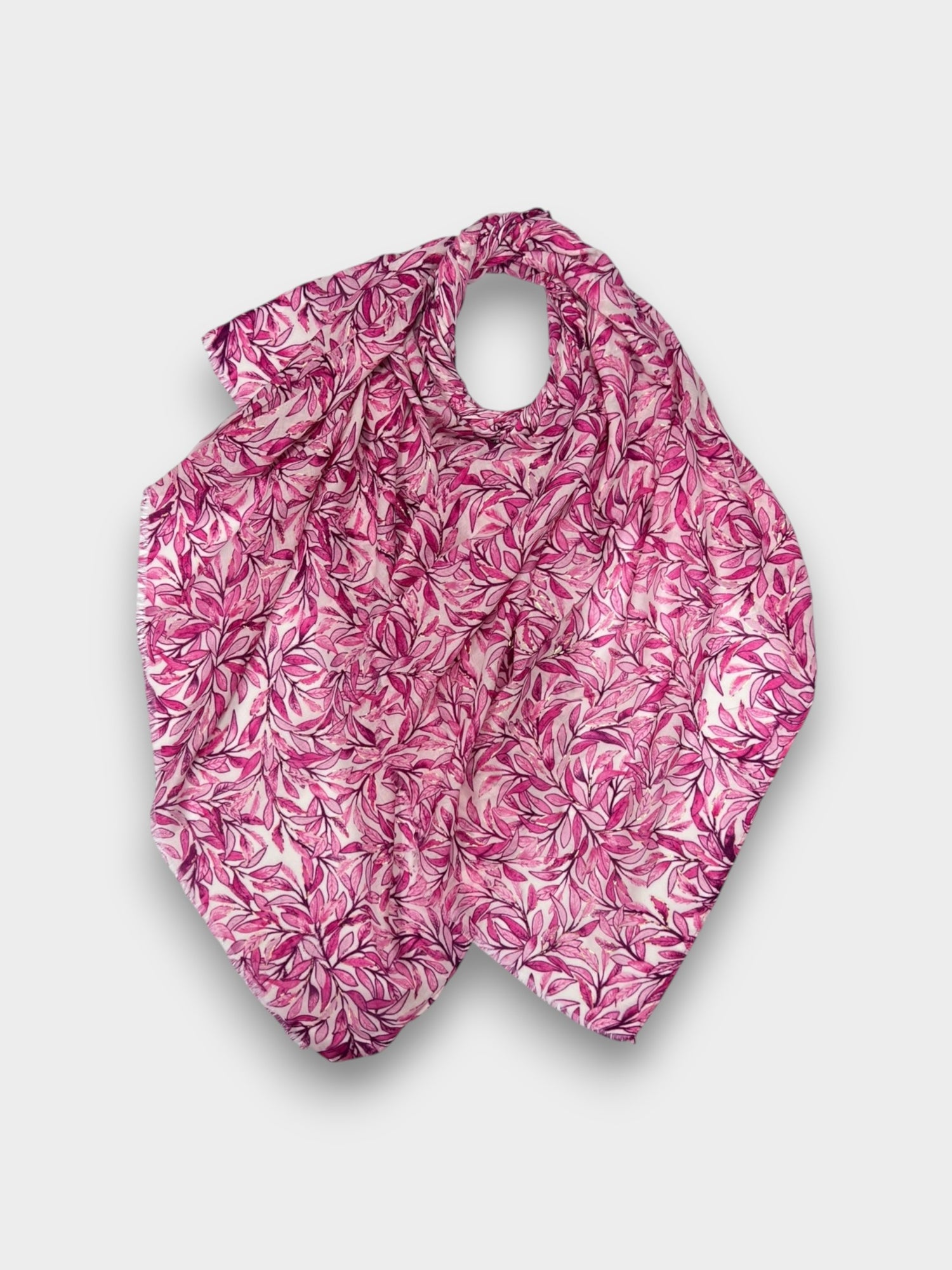 Willow Leaves printed scarf - Pink
