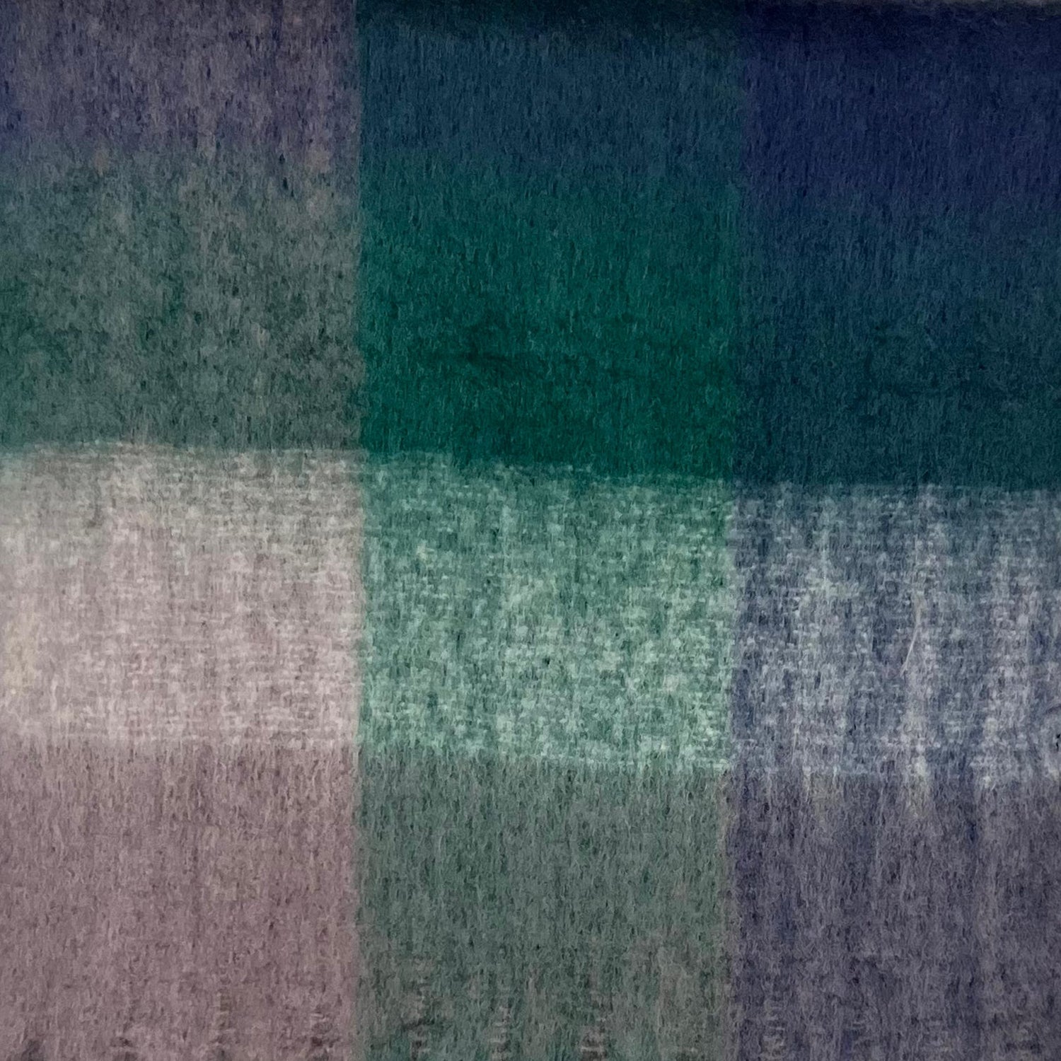 Soft Checked Blanket Winter Scarf with Tassels - Seagreen