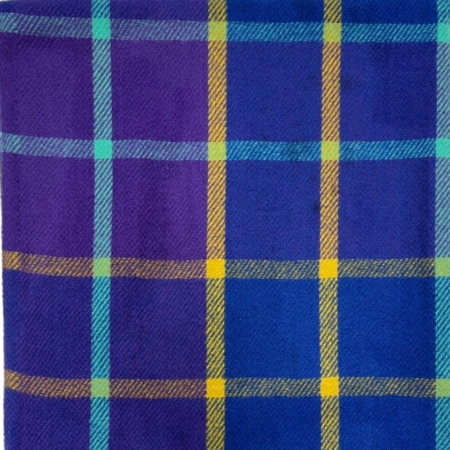 Festive check scarf in multi colours finished with tassels - Royal