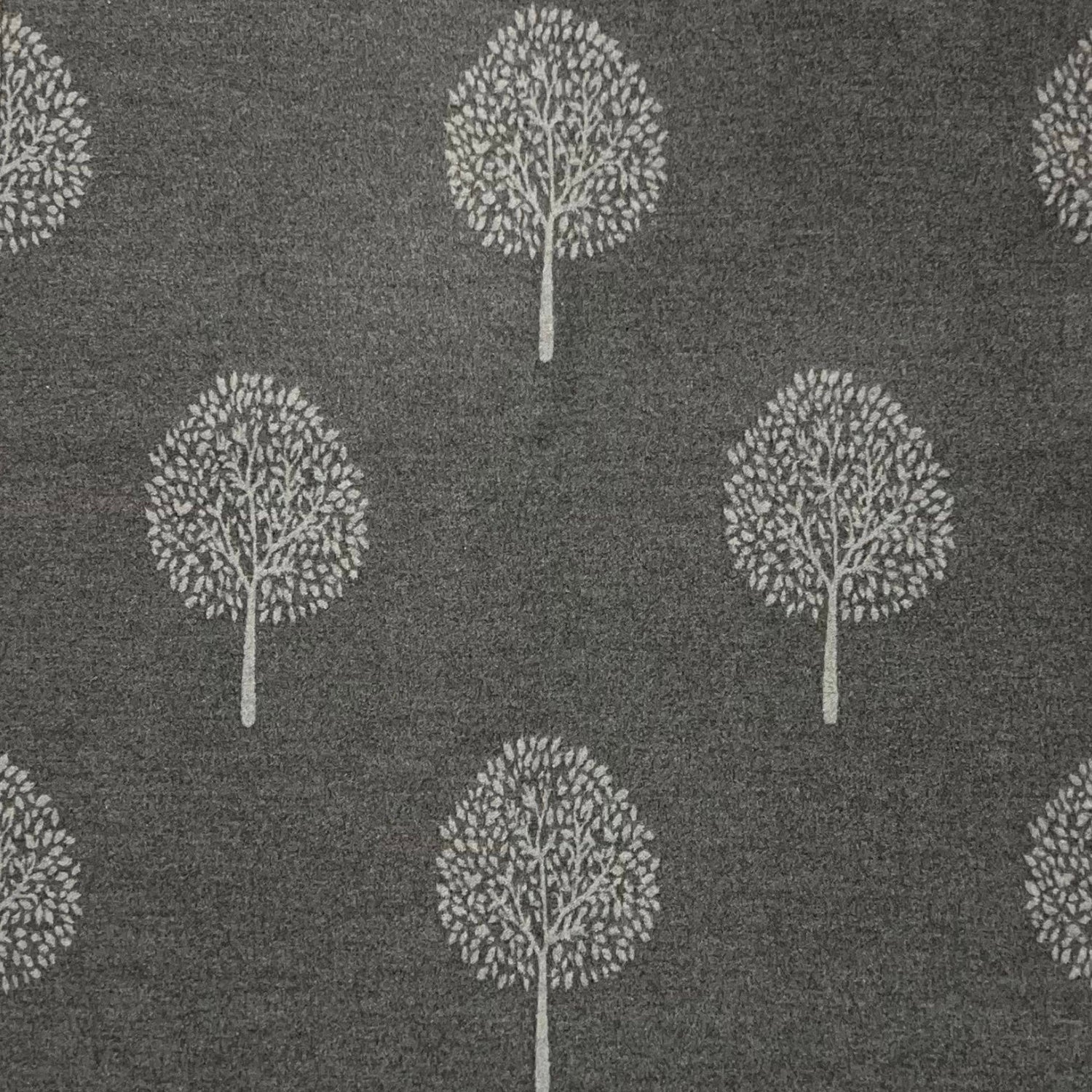 Tree of life print winter scarf on cashmere mix with tassels - Charcoal