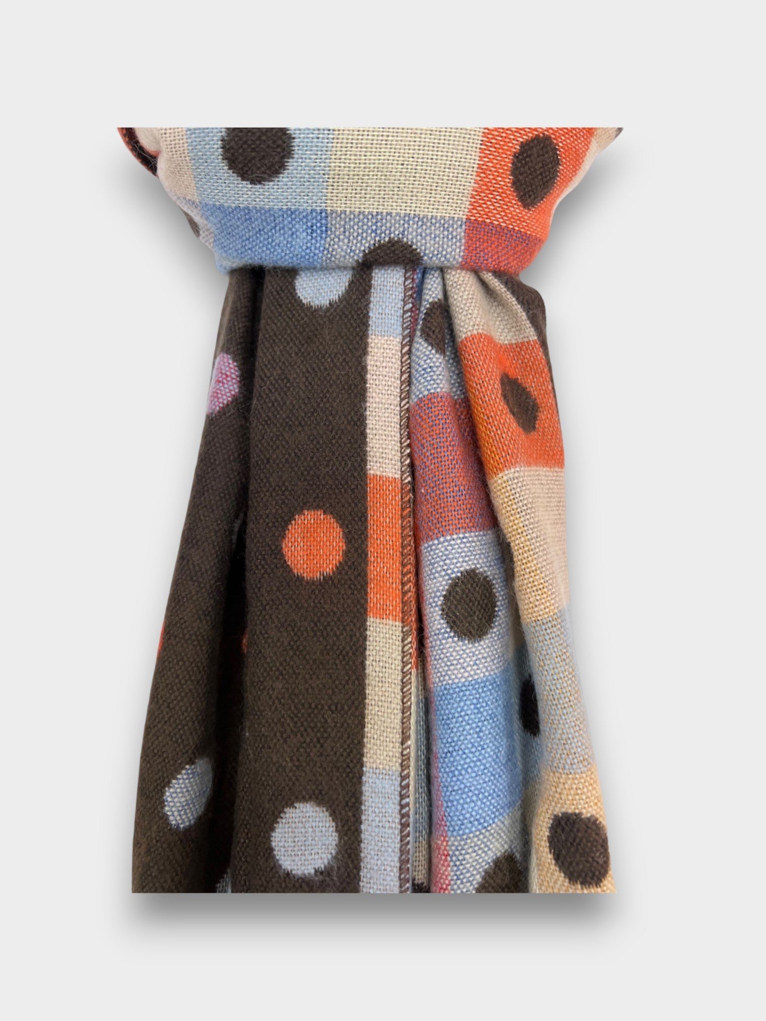 Printed Multi Colourful Revisable Dot Winter Scarves Finished With Fringes