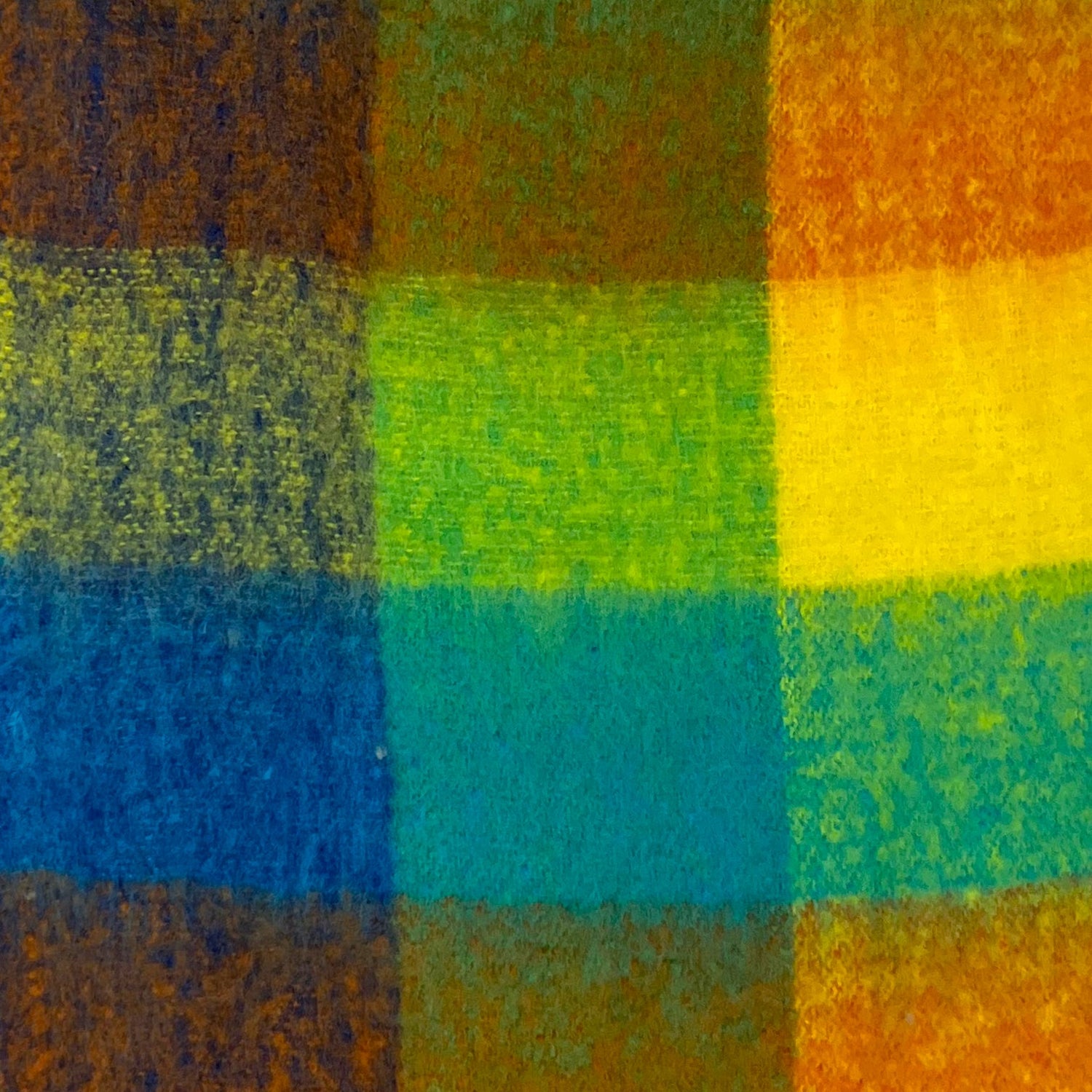 Soft Checked Blanket Winter Scarf with Tassels - Tropical