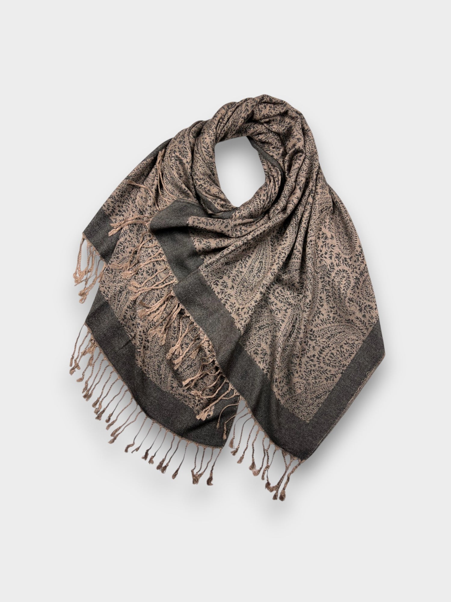Pashmina With Tassels - Classic Paisley - Black
