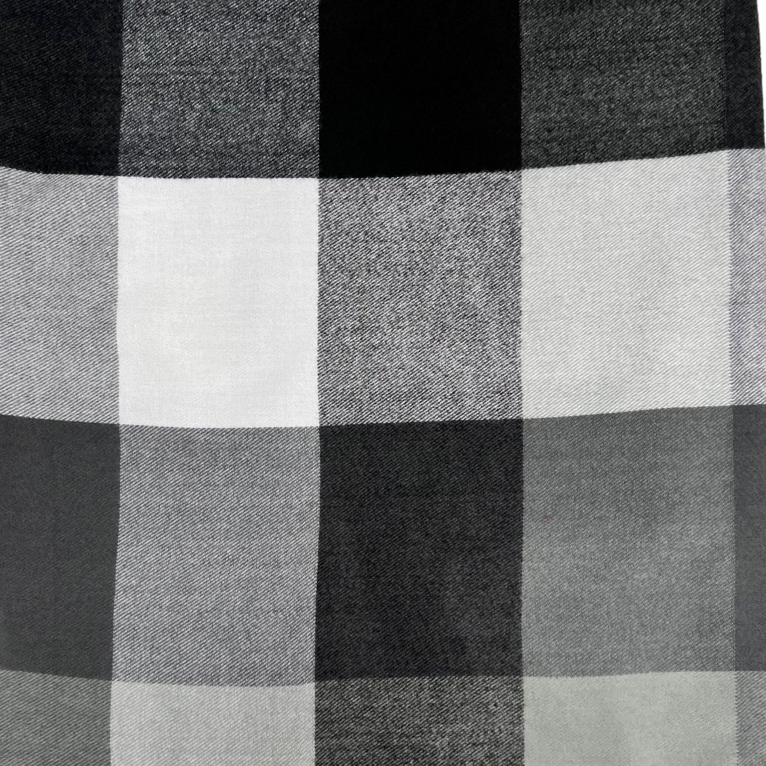 Classic Colourful Woolmix Check Winter Scarf with Tassels - Black