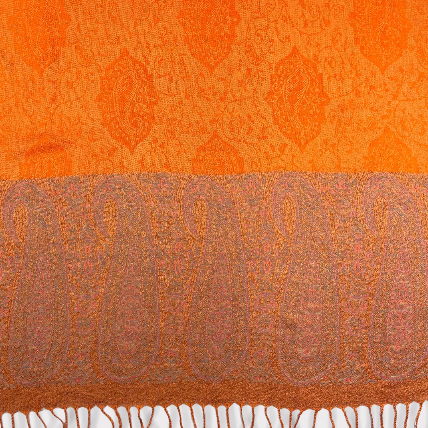 Pashmina - Two Tone Paisley Print - Orange
