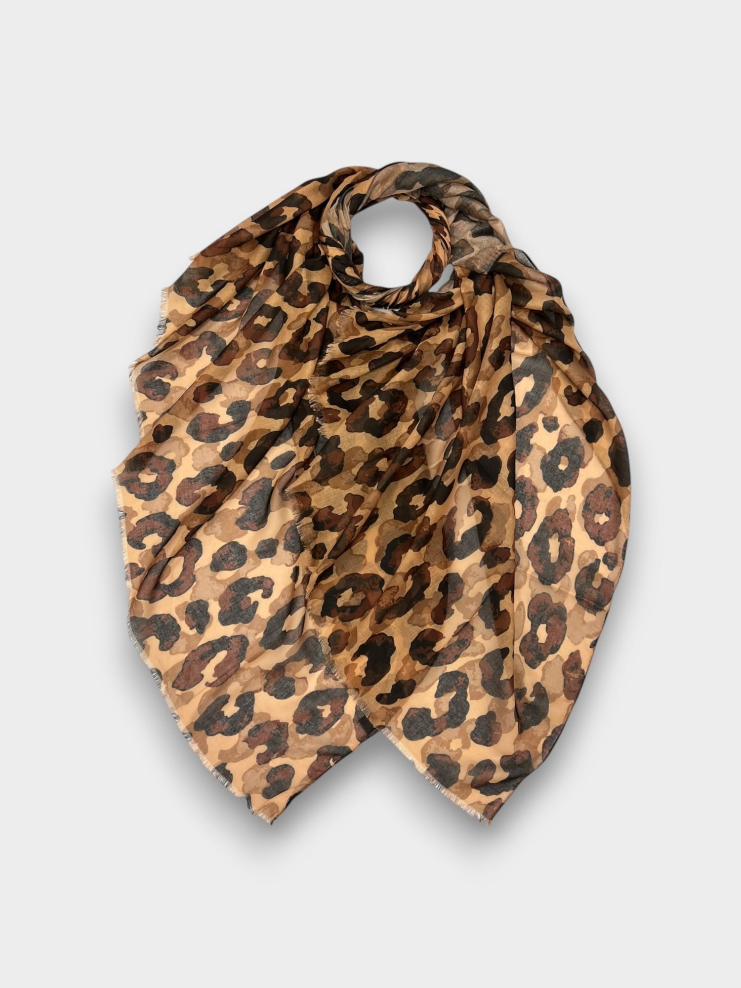 Summer colourful leopard print scarf - Classic brown