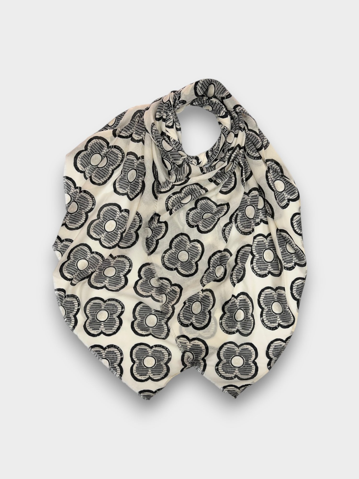 Clover print scarf - Cream