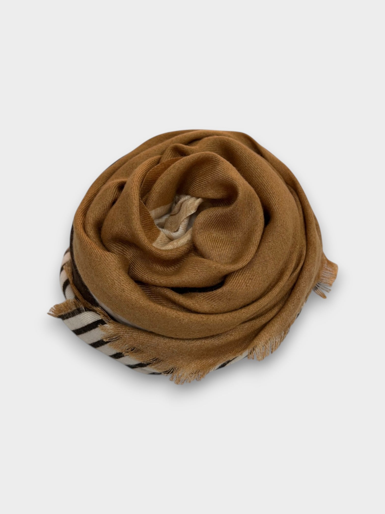 Monochrome Stripe Wool Blend Scarf medium weight