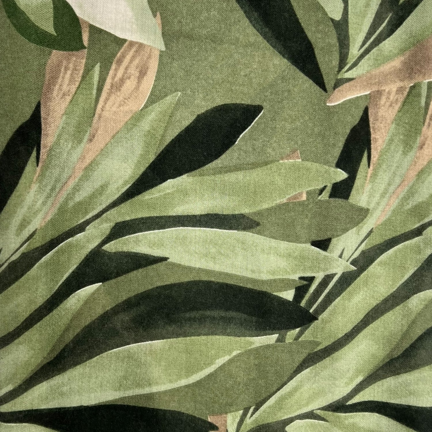 Big autumn leaves print - Green