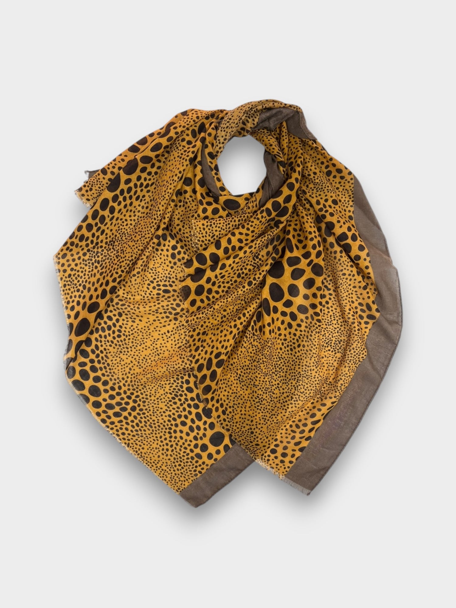 Leopard dots print scarf - Mustard
