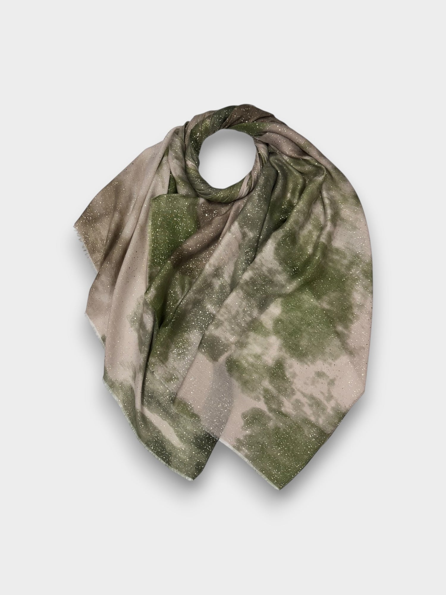 Smoke Marble Mist Scarf - Khaki