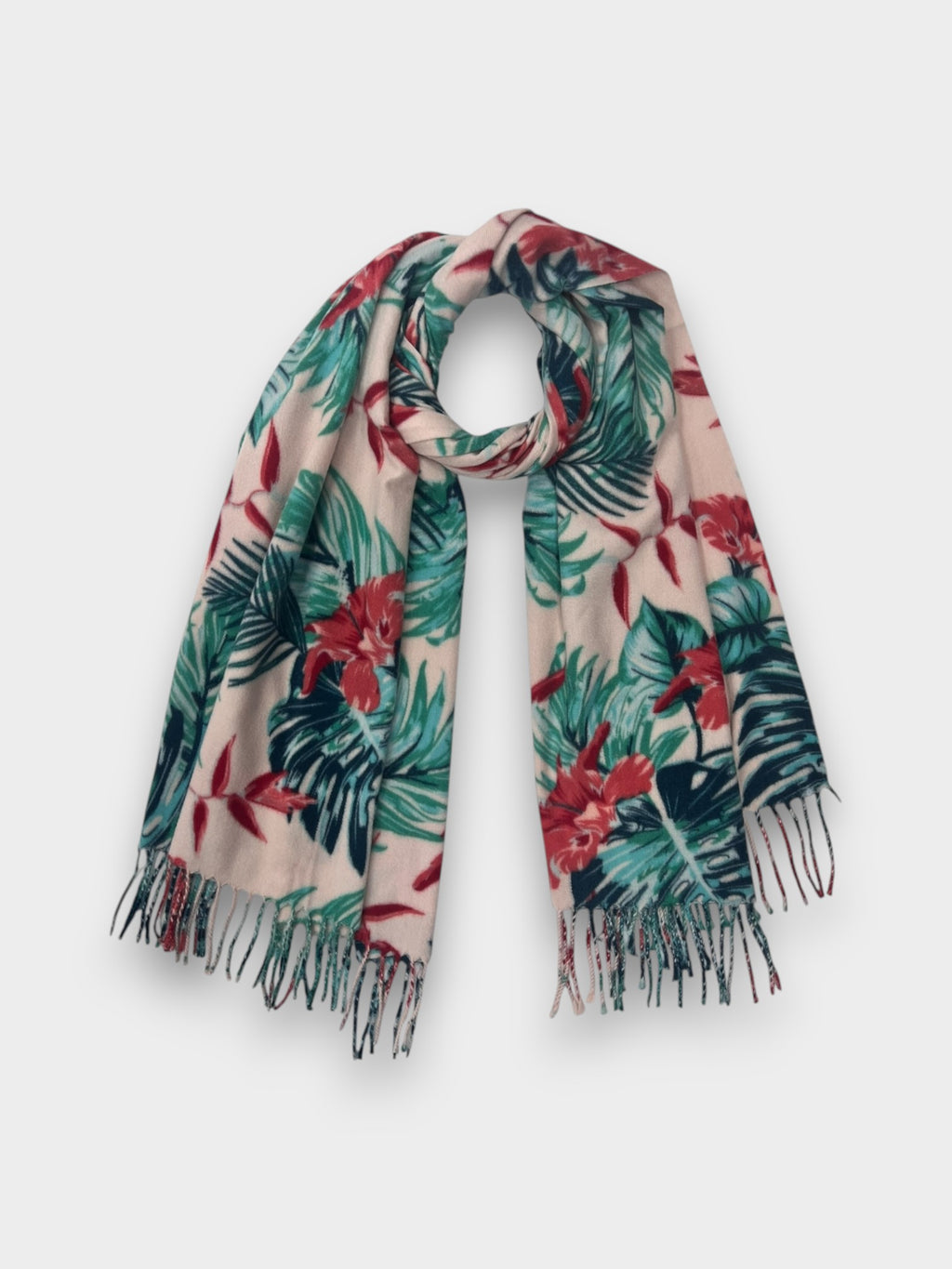 Tropical Leaf Print Scarf
