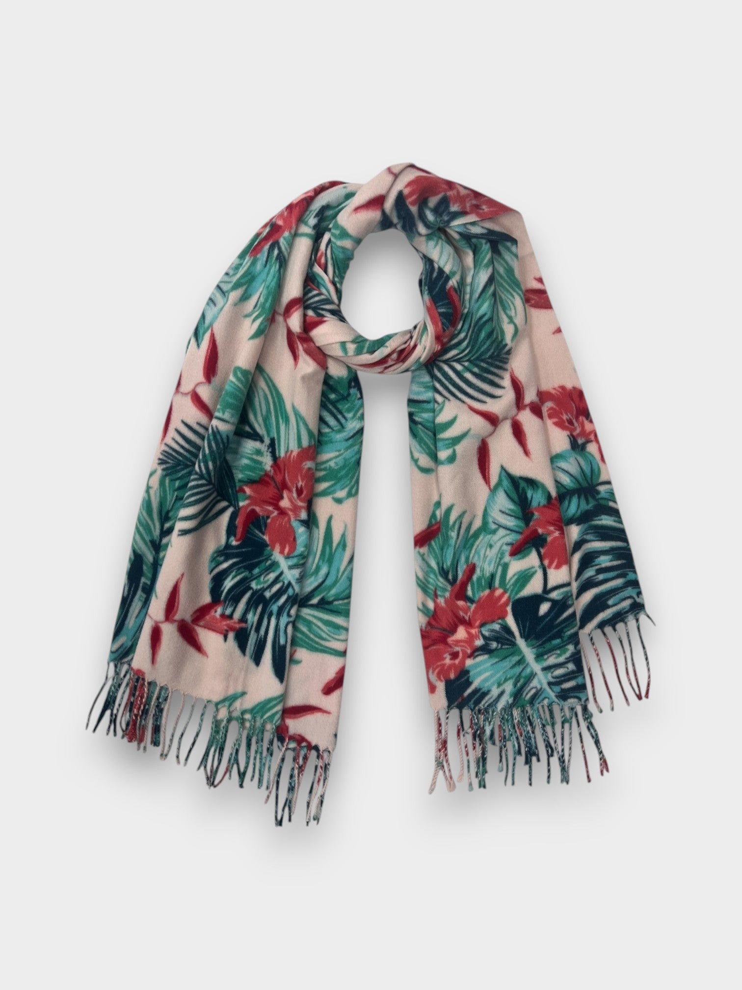 Tropical Leaf Print Scarf