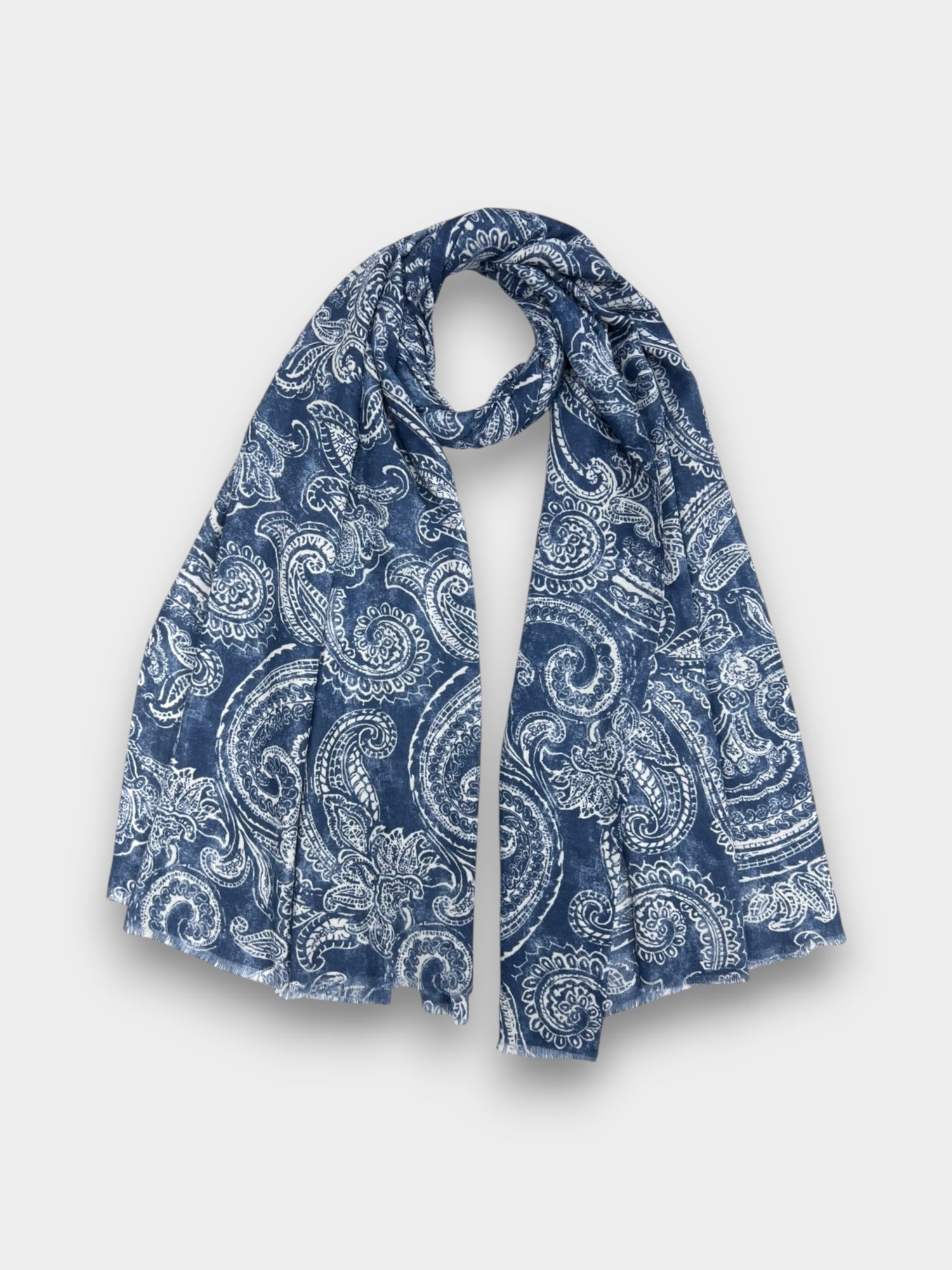 Paisley print of medium weight scarf - Blue