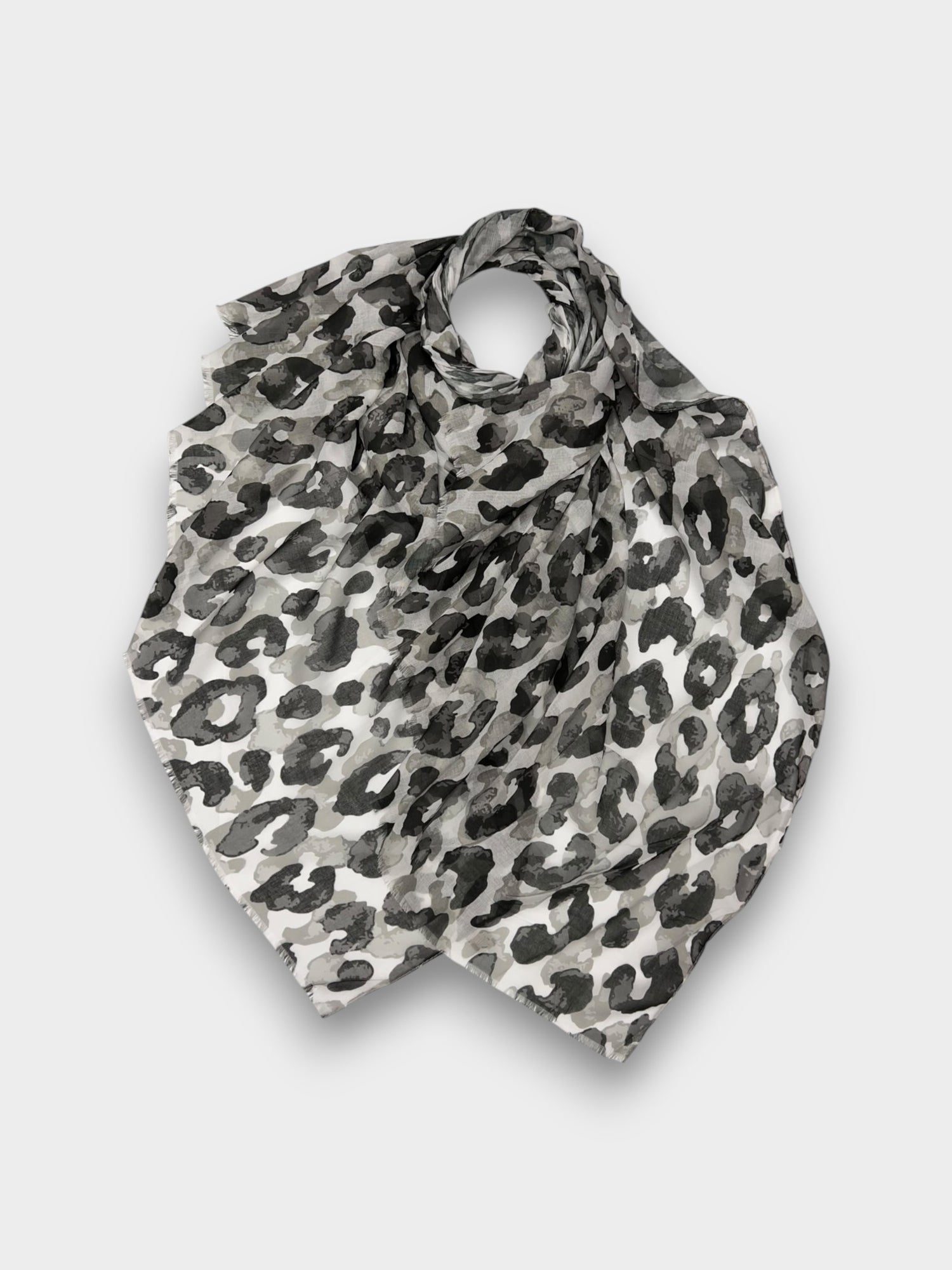 Summer colourful leopard print scarf - Black Grey