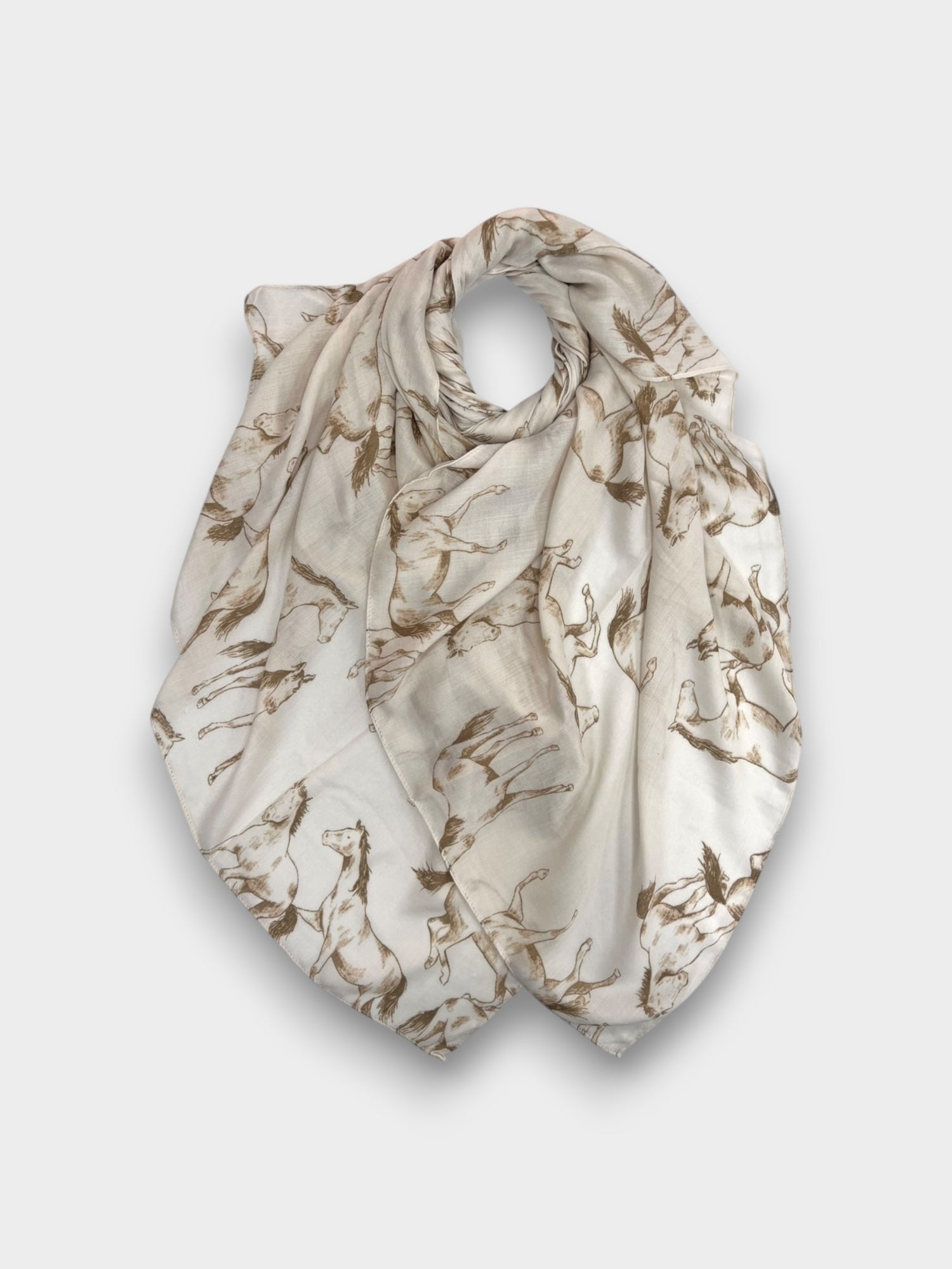 Horse print on solid canvas - Cream