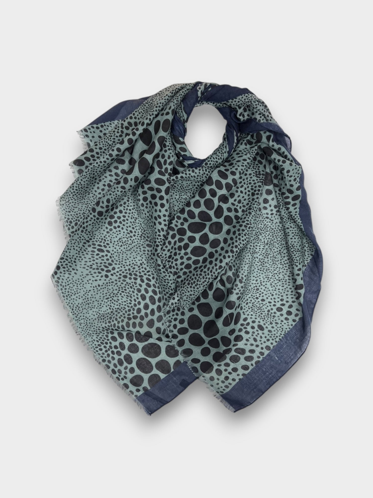 Leopard dots print scarf - Teal
