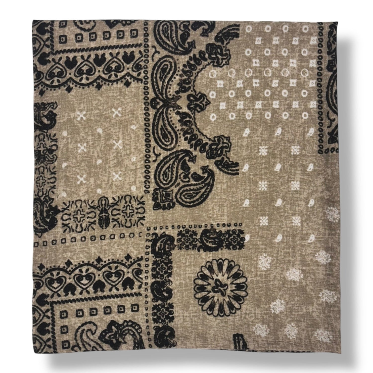 Bandana Patch Print - Beige
