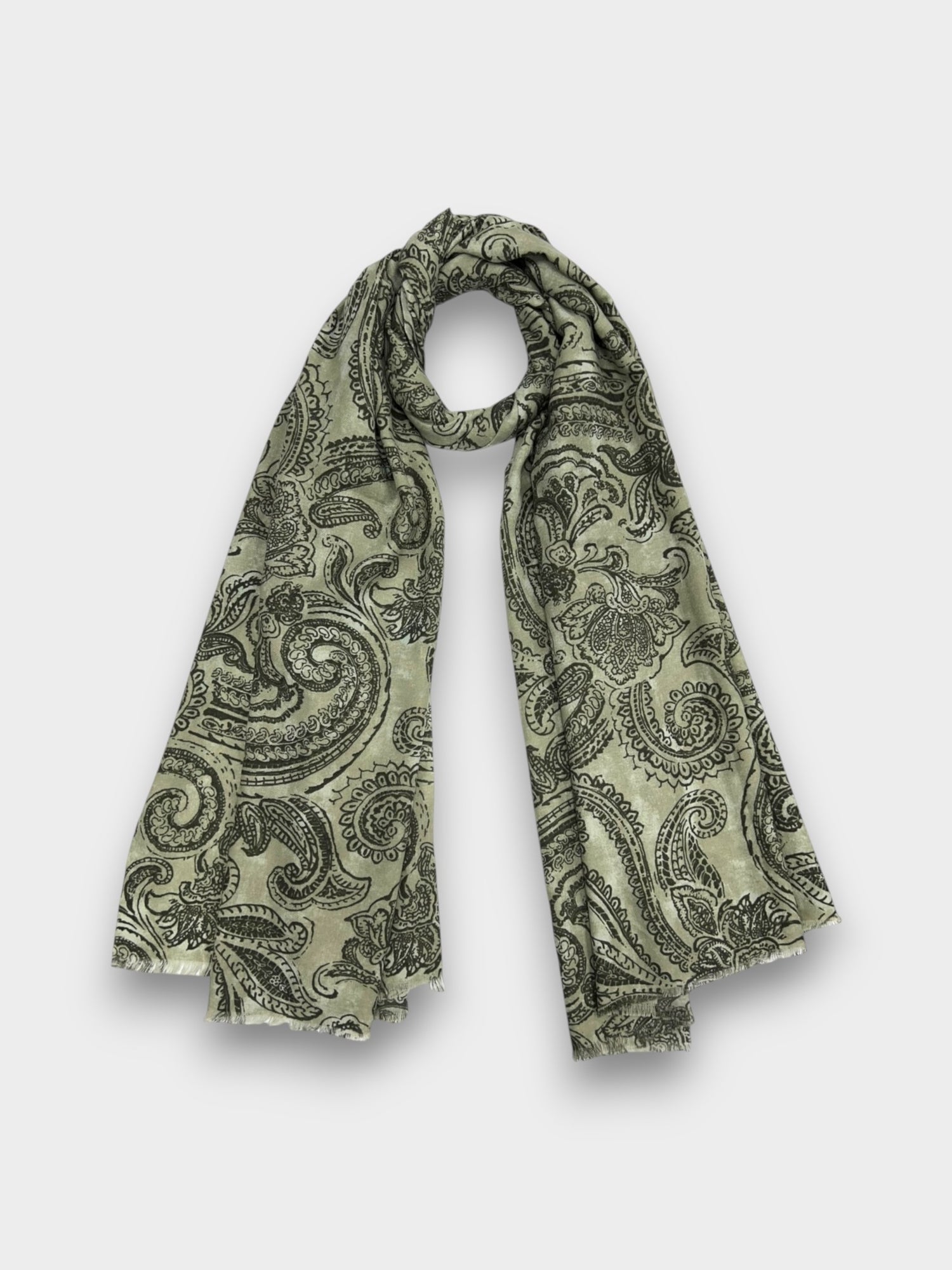 Paisley print of medium weight scarf - Sage