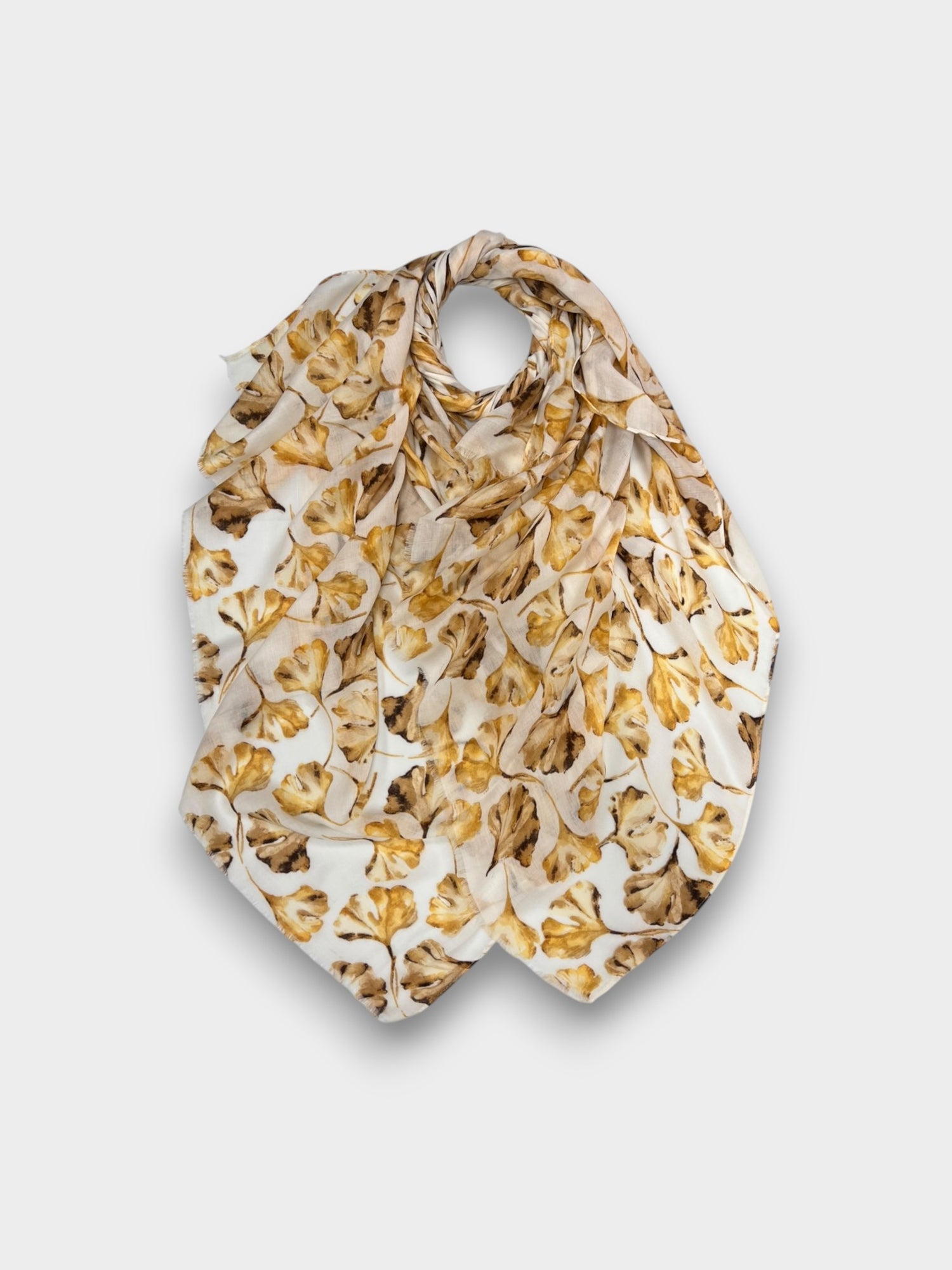 Ginko leaves print scarf - Yellow