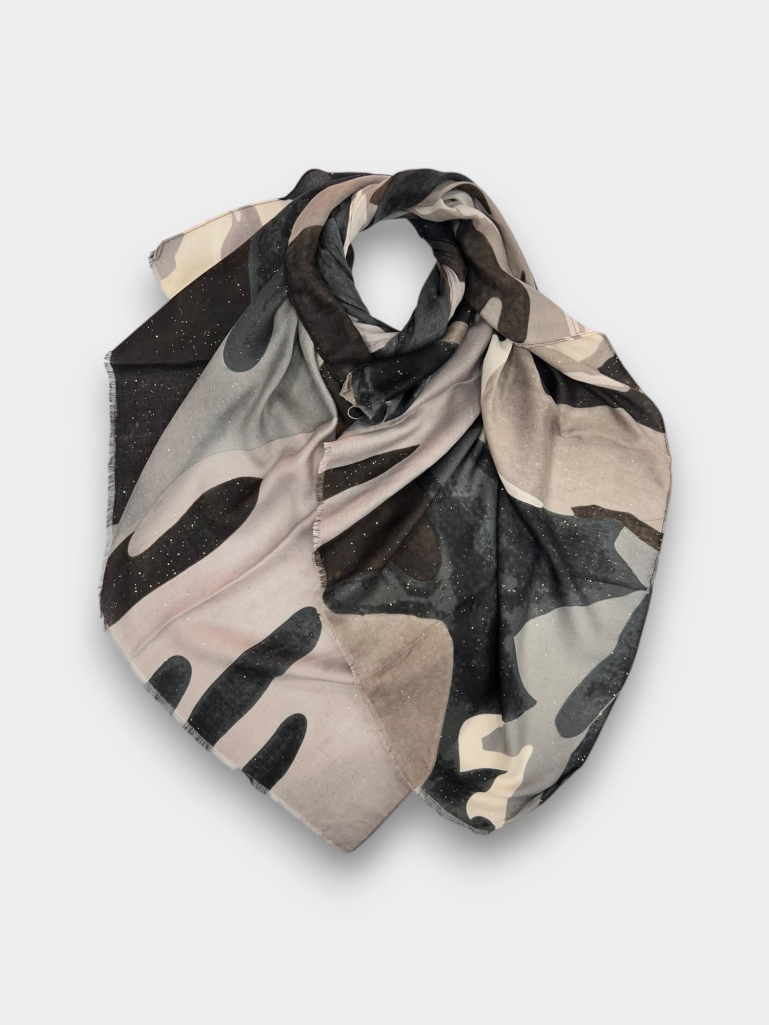 Camouflage print scarf - Black
