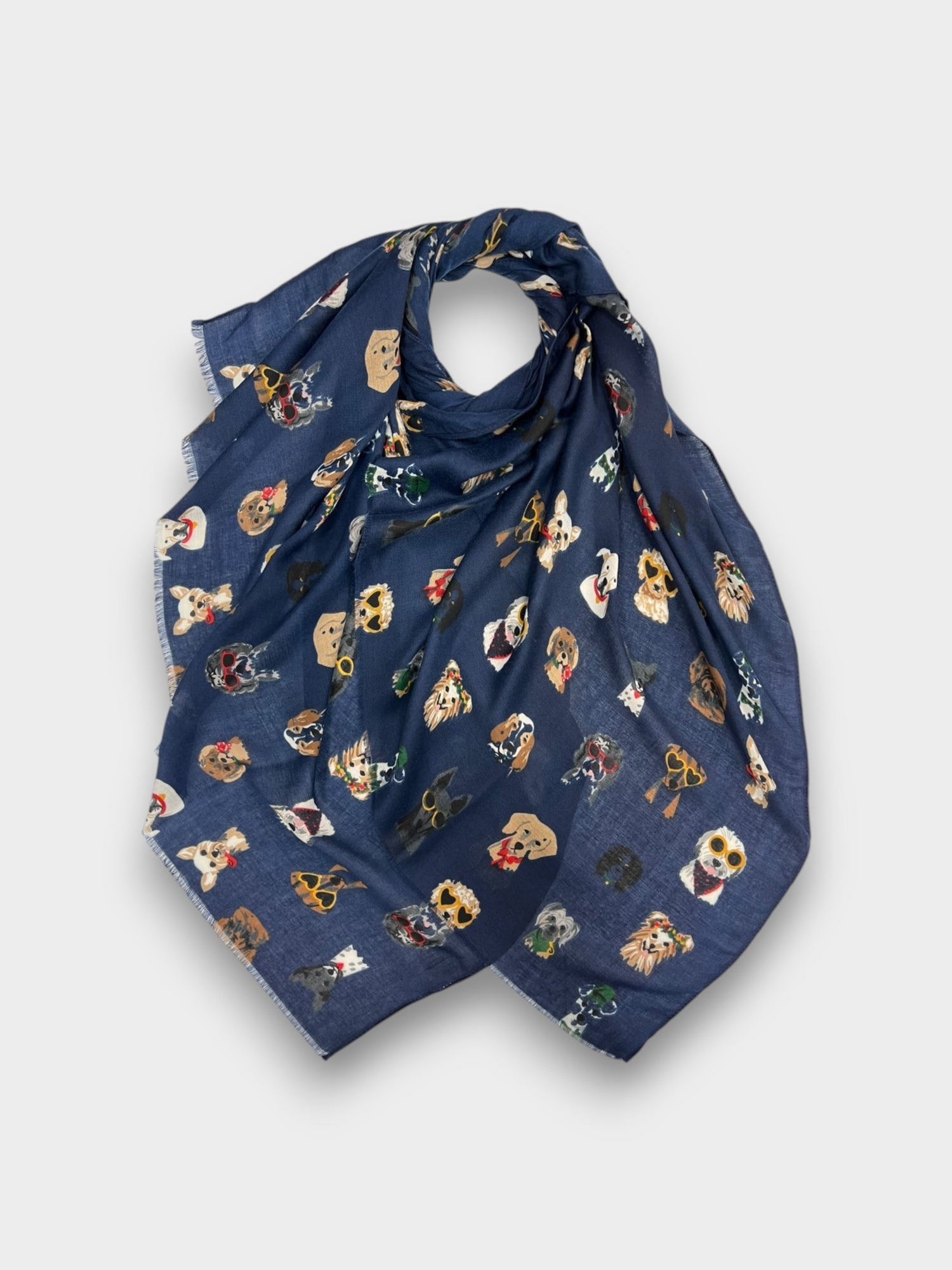 Festive Dog Print - Navy