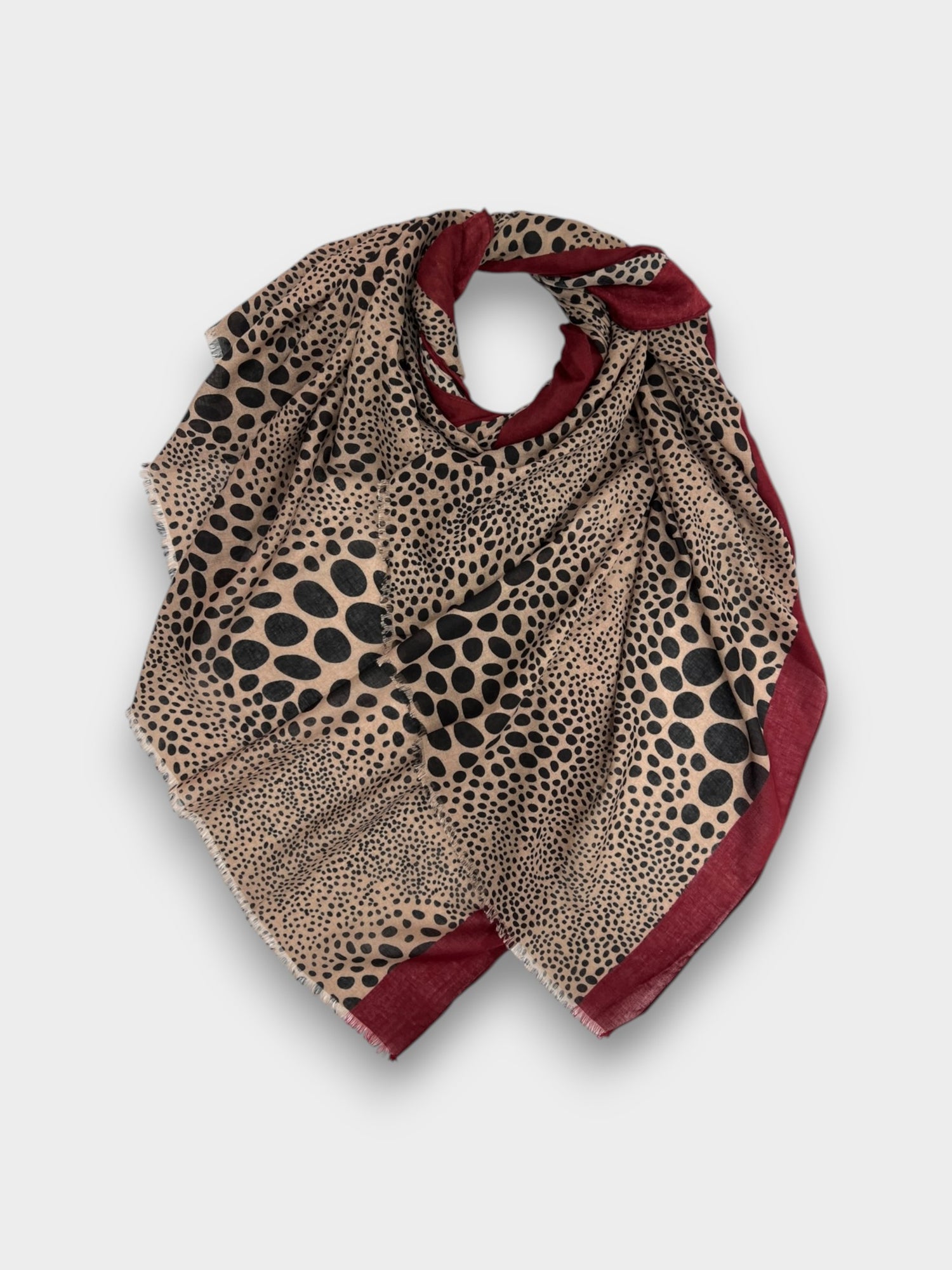 Leopard dots print scarf - Brown