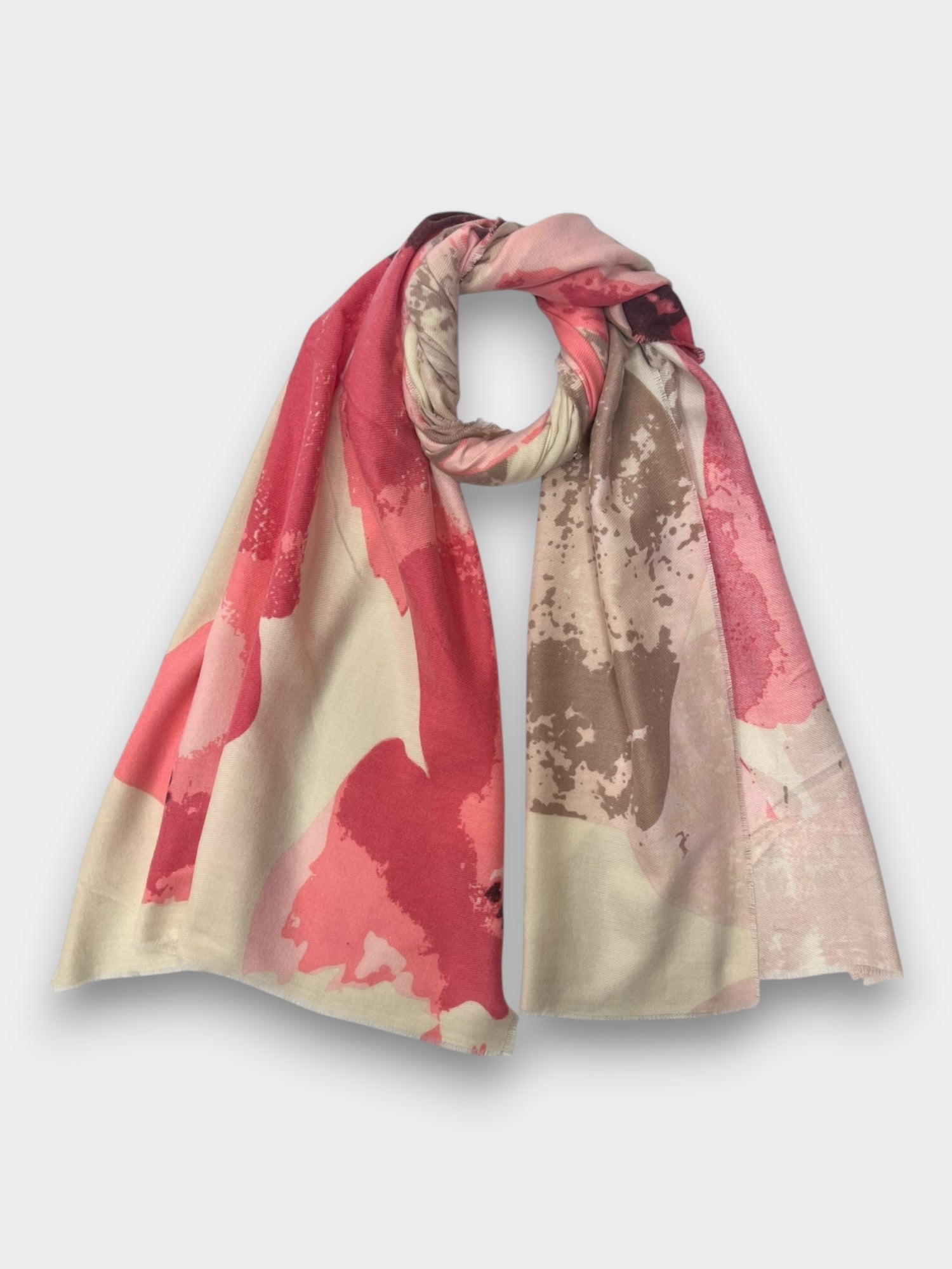 Horizon Abstract Floral Scarf - Pink