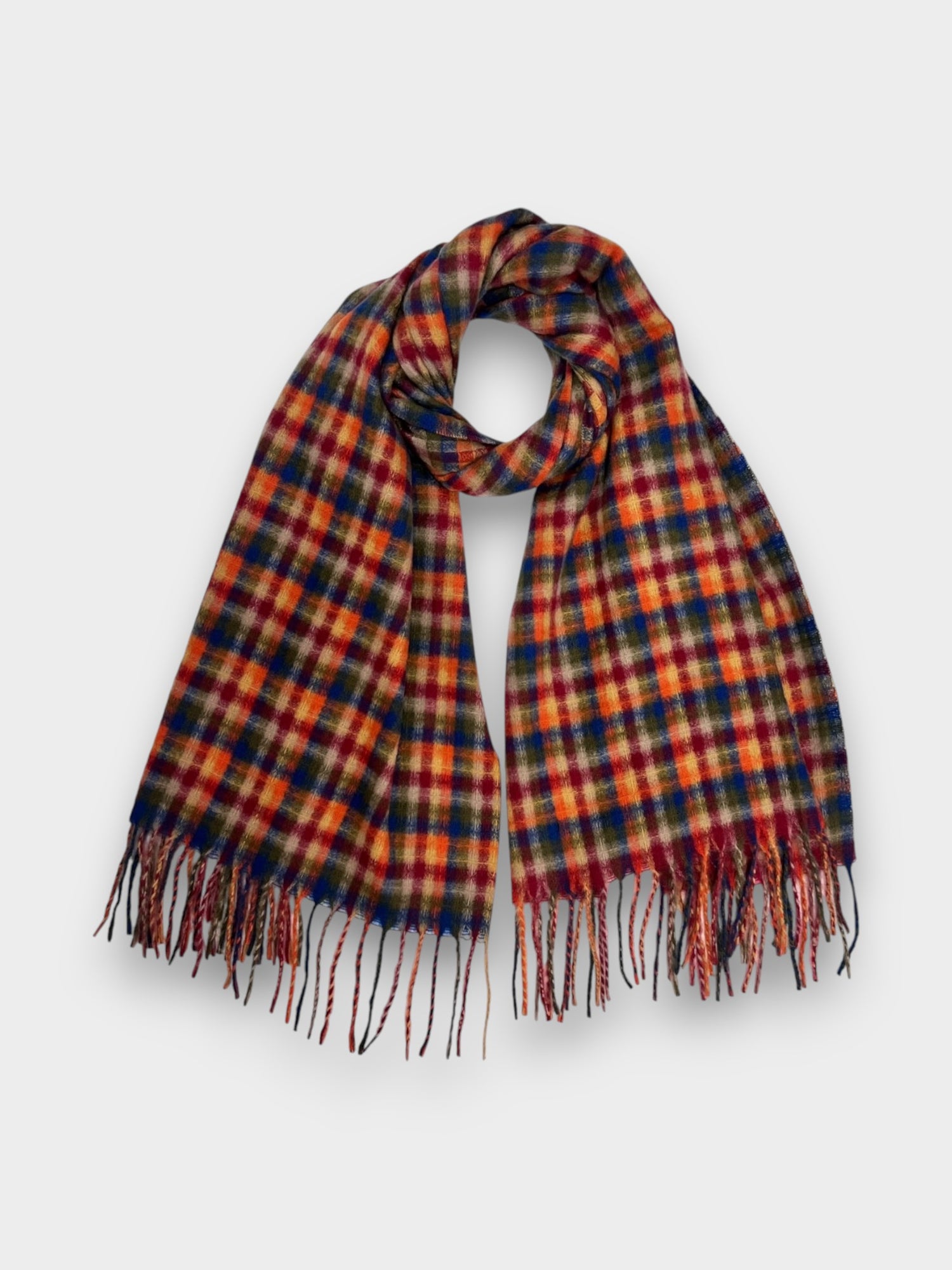 Puzzle print winter scarf - Burgundy