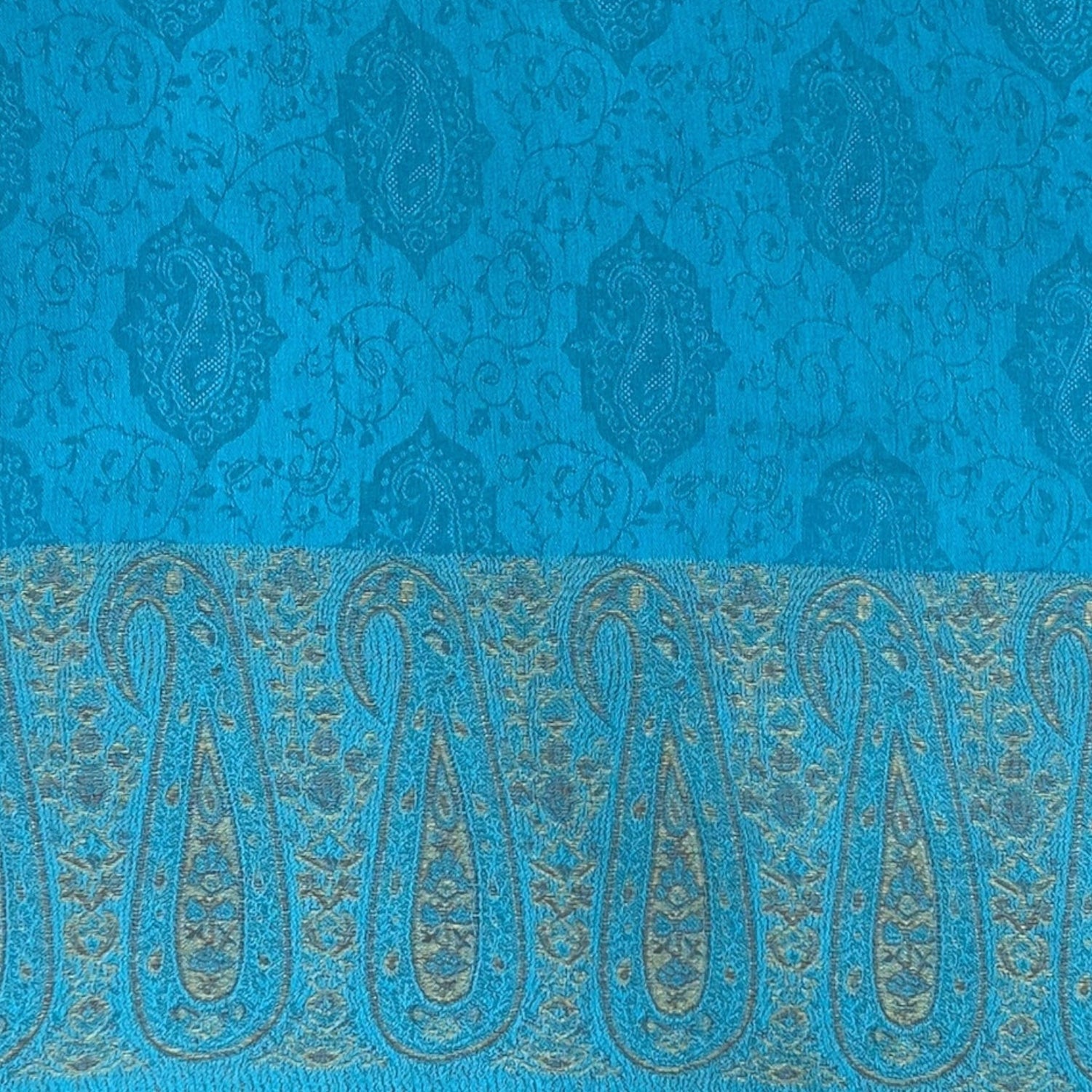 Pashmina - Two Tone Paisley Print - Teal