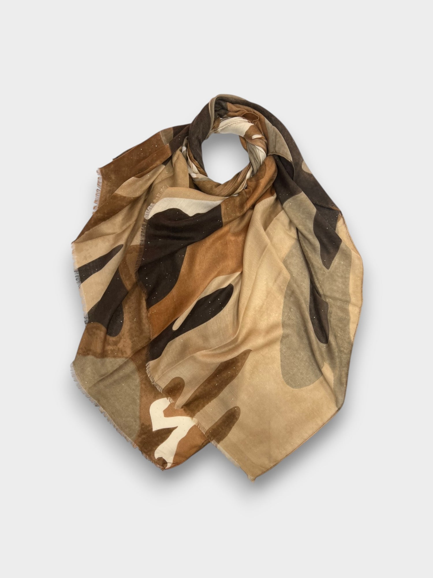 Camouflage print scarf - Brown