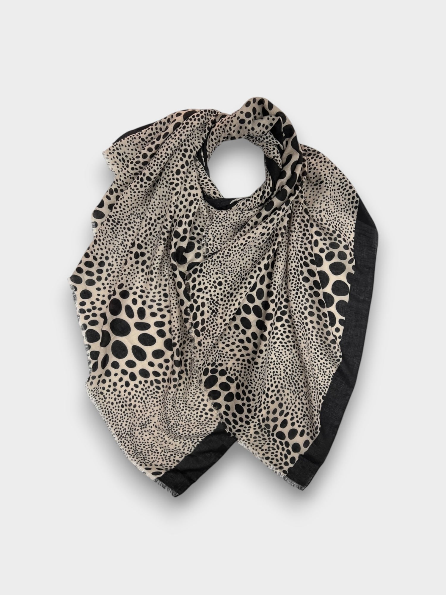 Leopard dots print scarf - Black