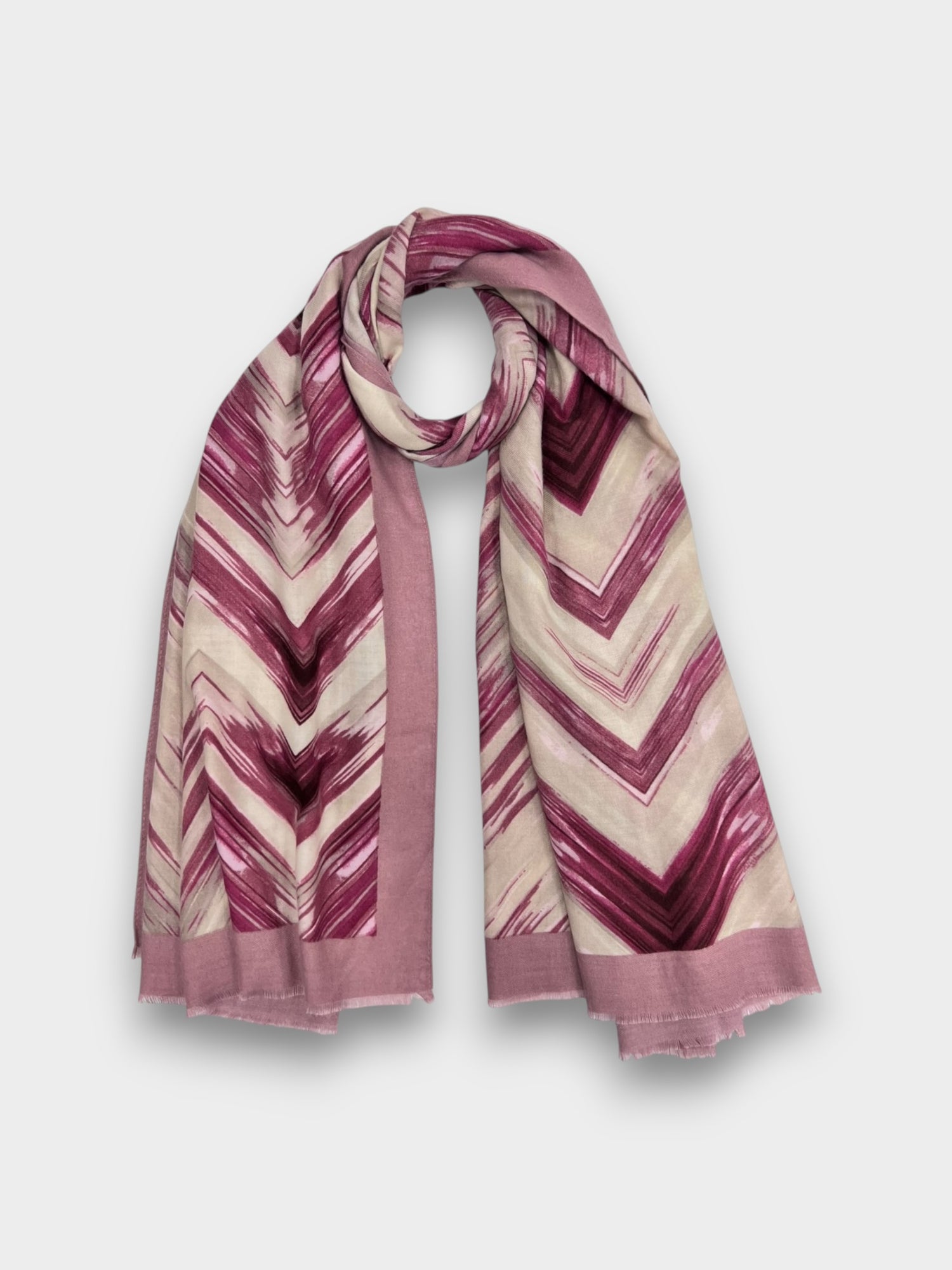 Herringbone print of medium weight scarf - Pink