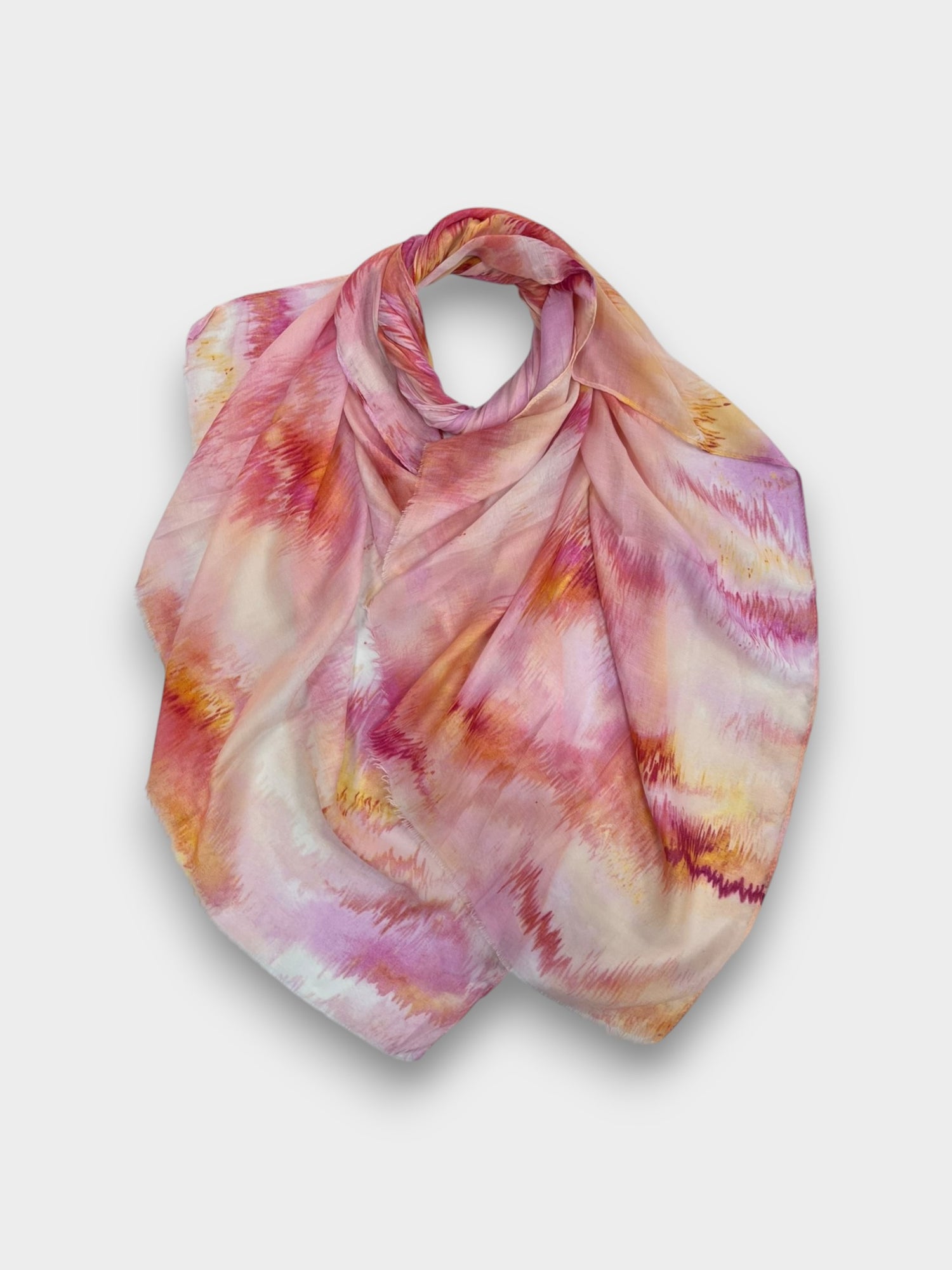 Abstract brush strokes print on medium weight scarf - Red