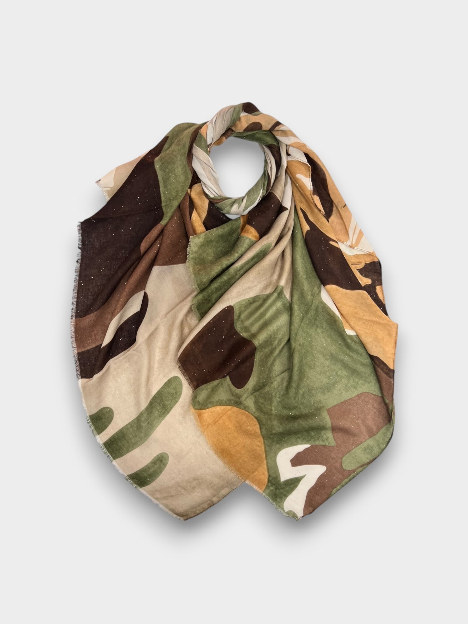 Camouflage print scarf - Khaki